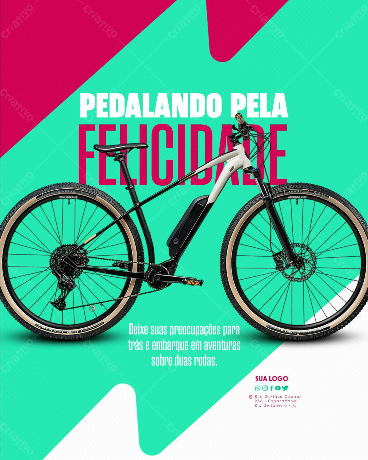 Flyer para Campanha de Bicicletas Elétricas PSD Editável