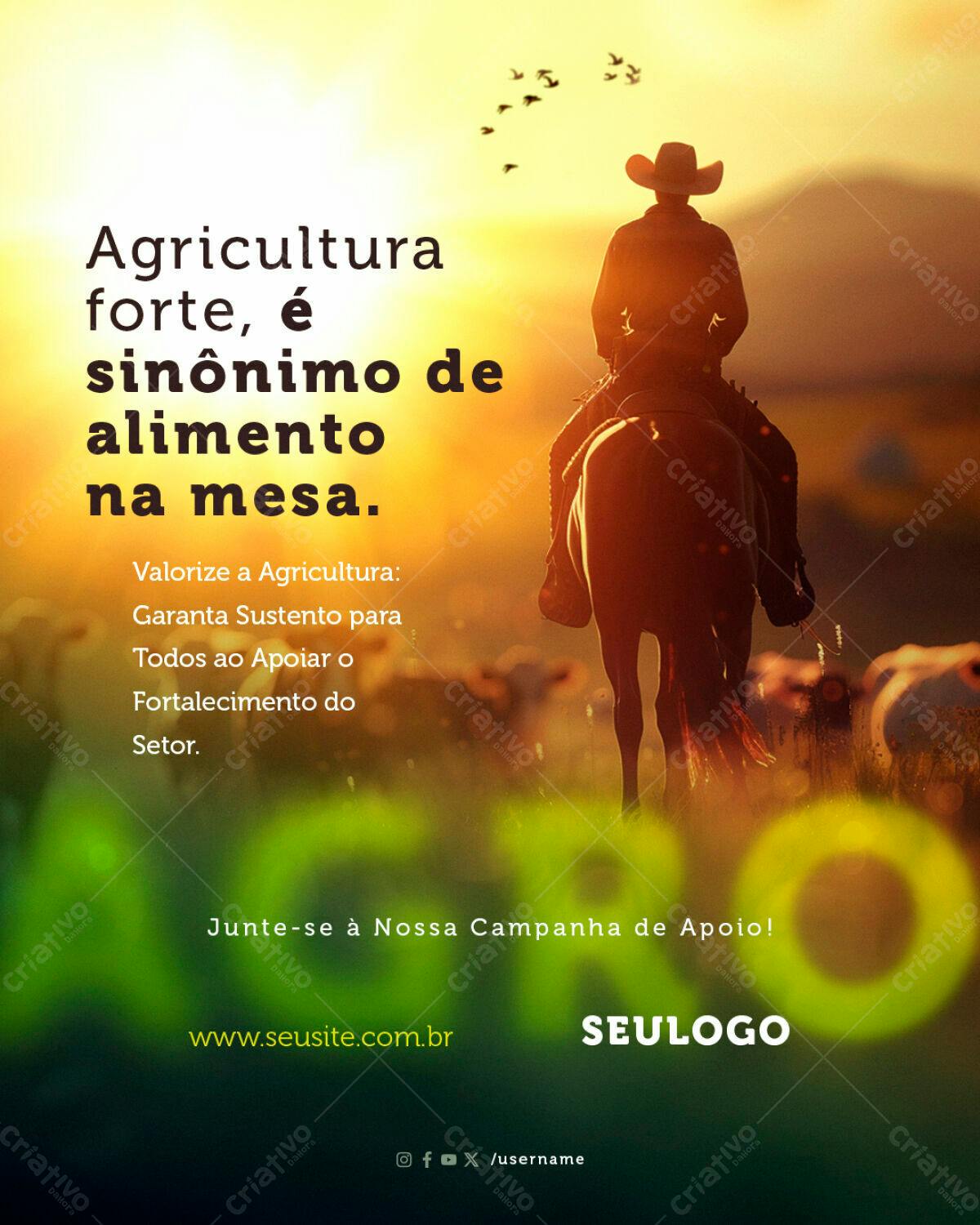 Flyer para Campanha de Apoio à Agricultura PSD Editável