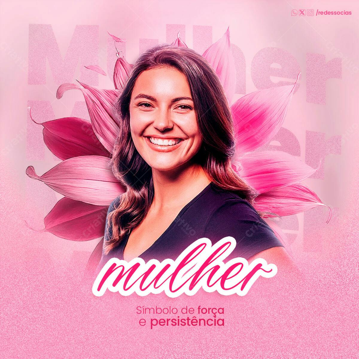 Post para o Dia Internacional da Mulher PSD Editável