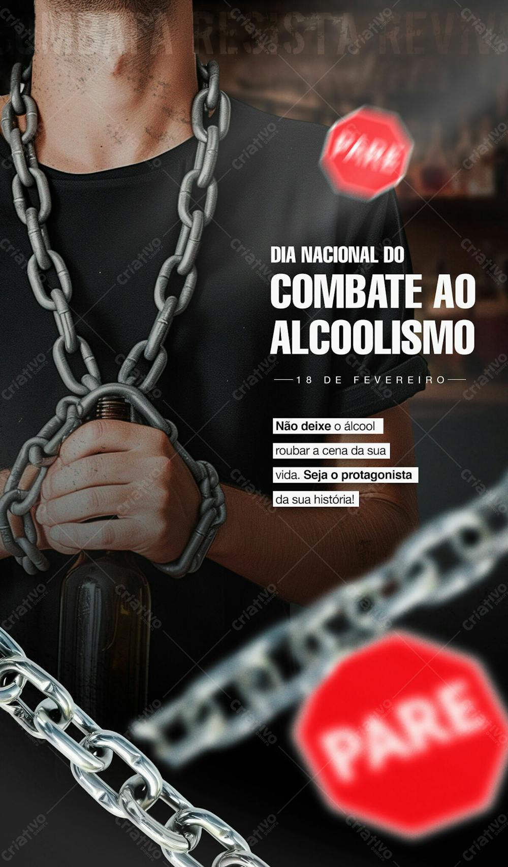 Dia Nacional Do Combate Ao Alcoolismo 18 De Fevereiro Social Media Post Story (5)