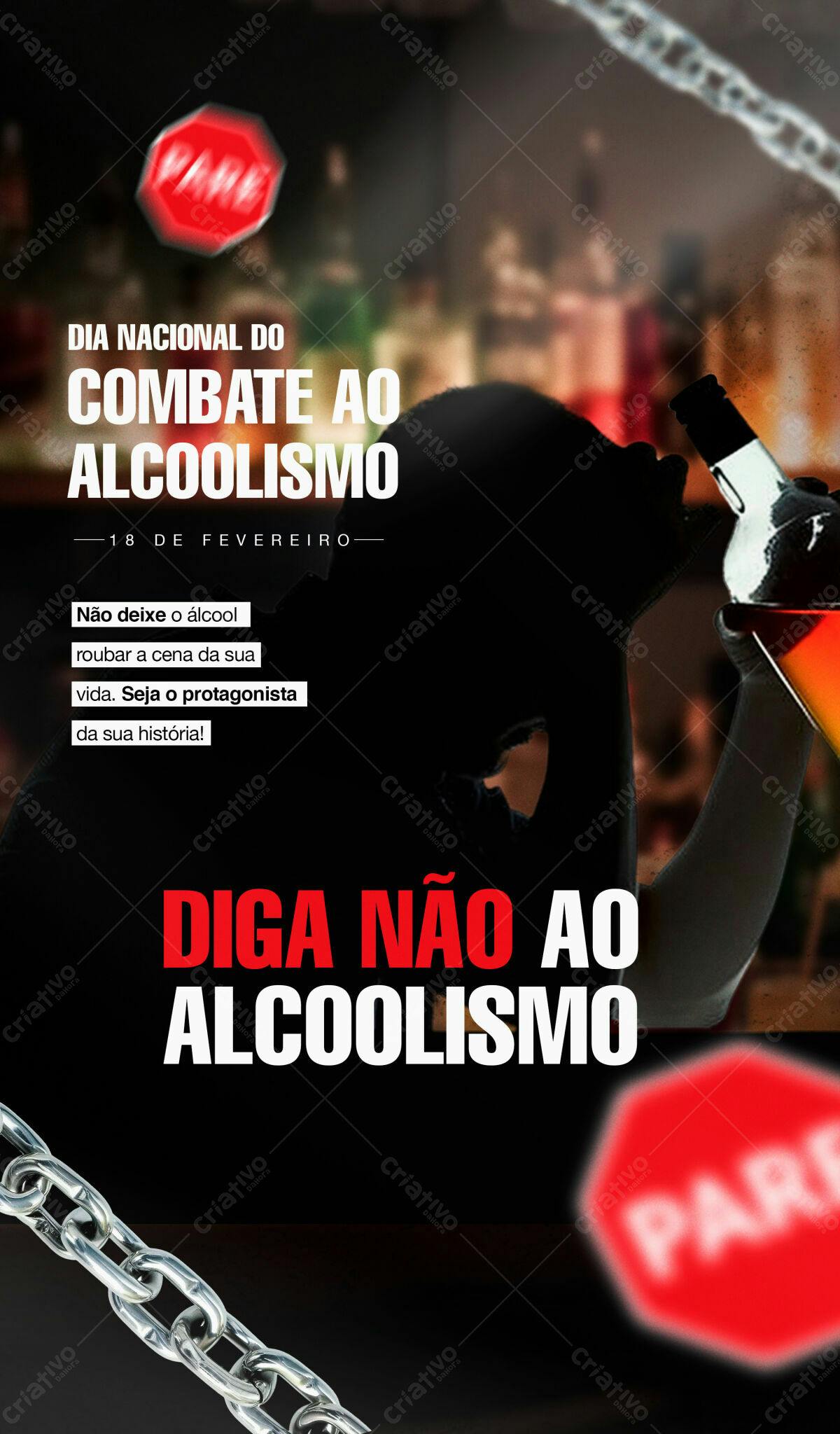 Flyer Combate ao Alcoolismo PSD Editável
