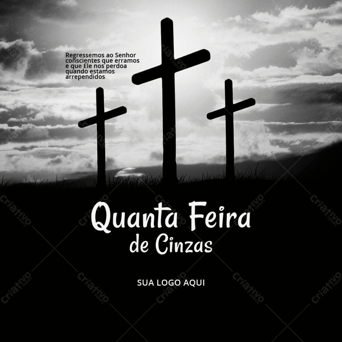 Flyer Quarta-Feira de Cinzas PSD Editável