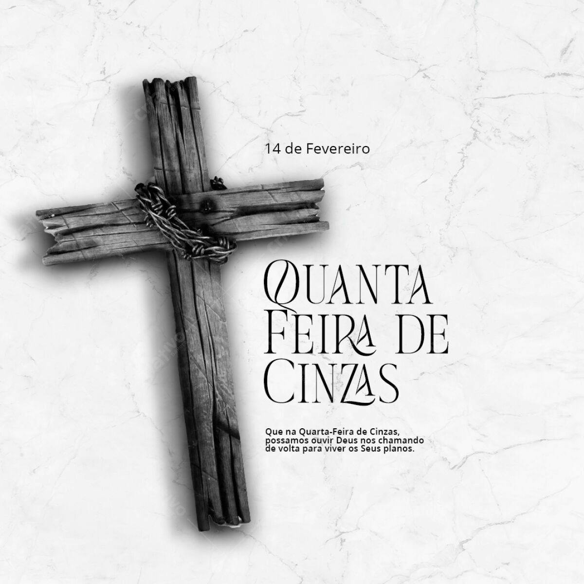 Flyer para Quarta-Feira de Cinzas PSD Editável