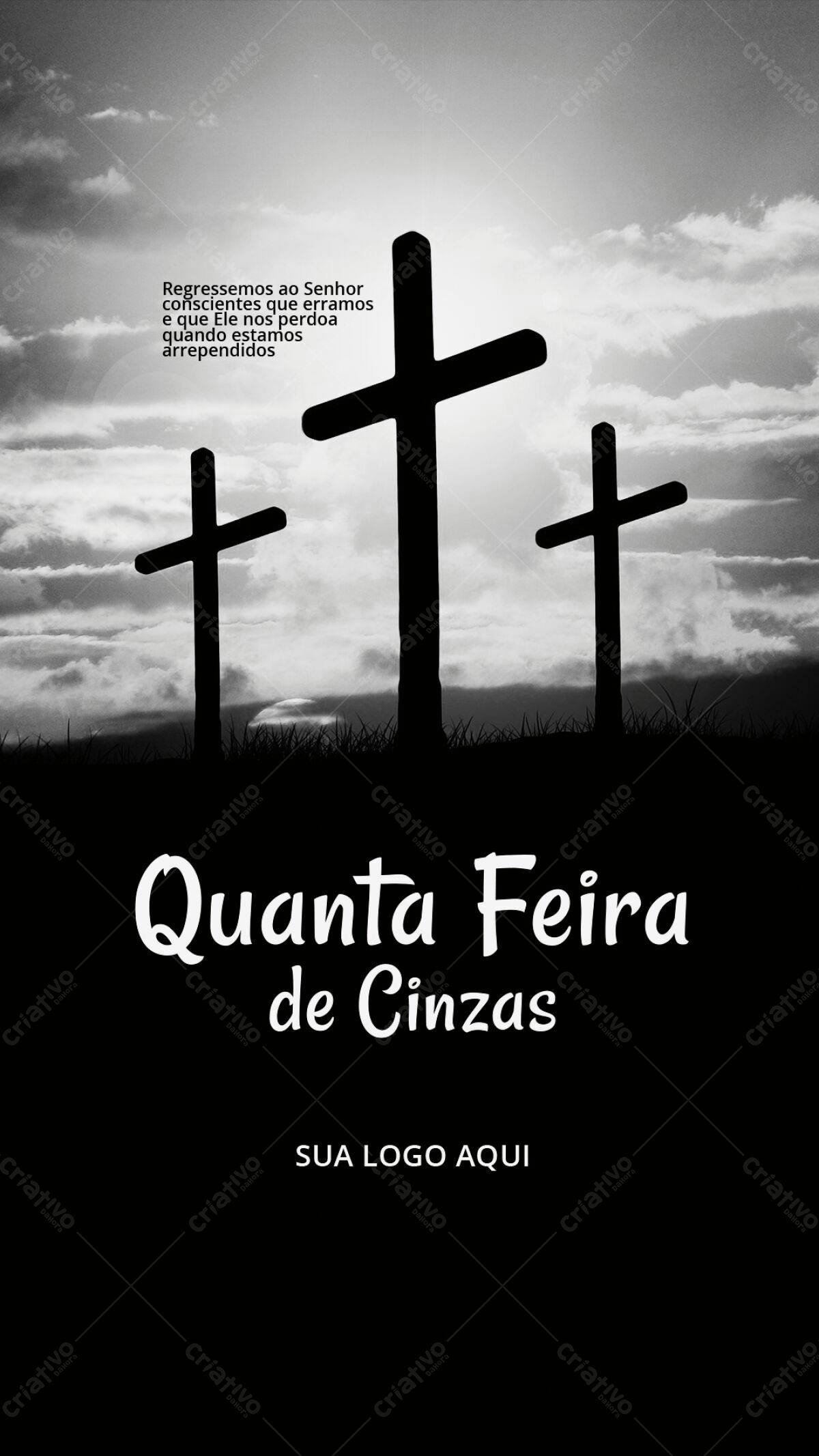 Flyer para Quarta-Feira de Cinzas PSD Editável