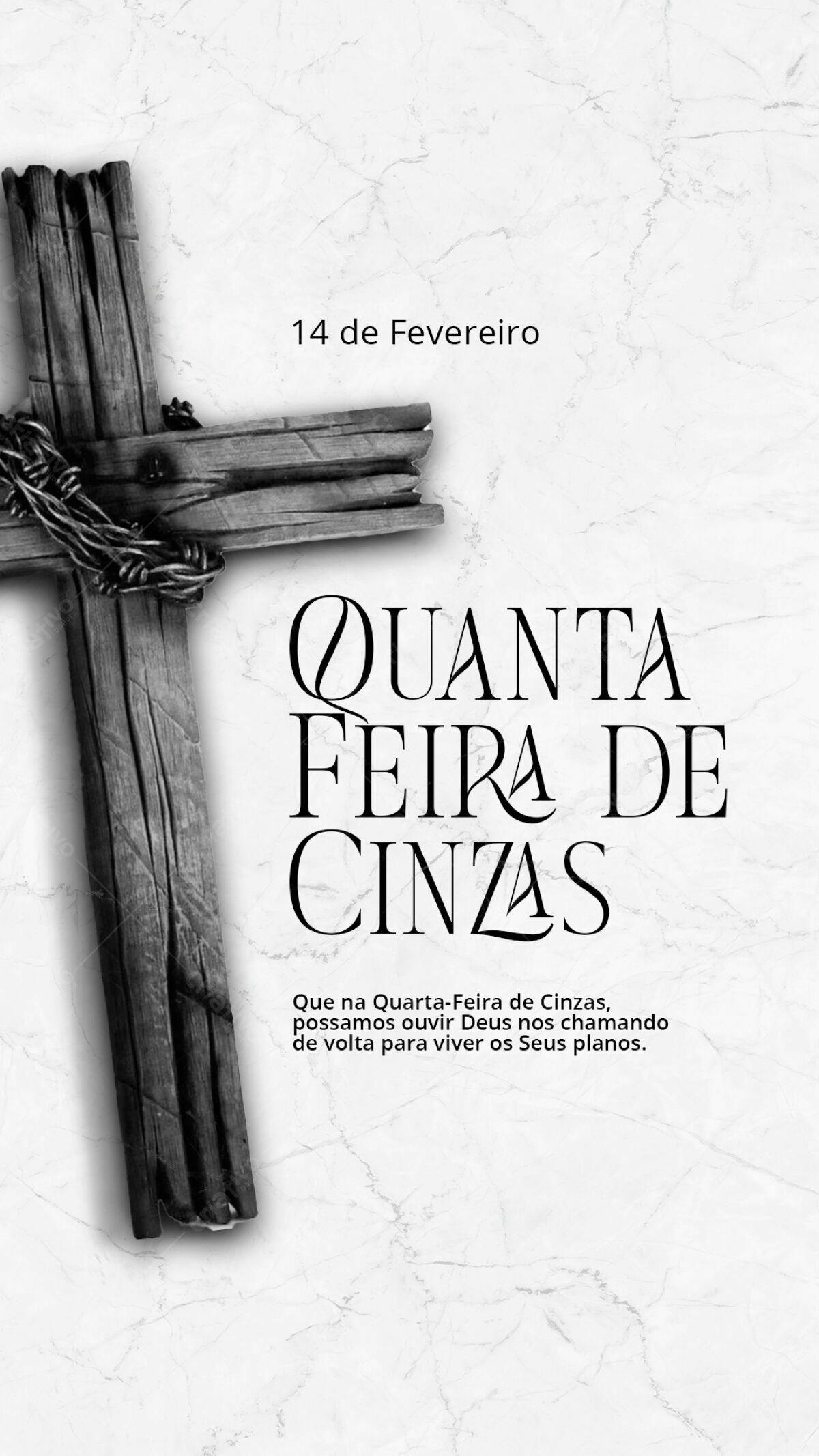Flyer para Quarta-Feira de Cinzas PSD Editável