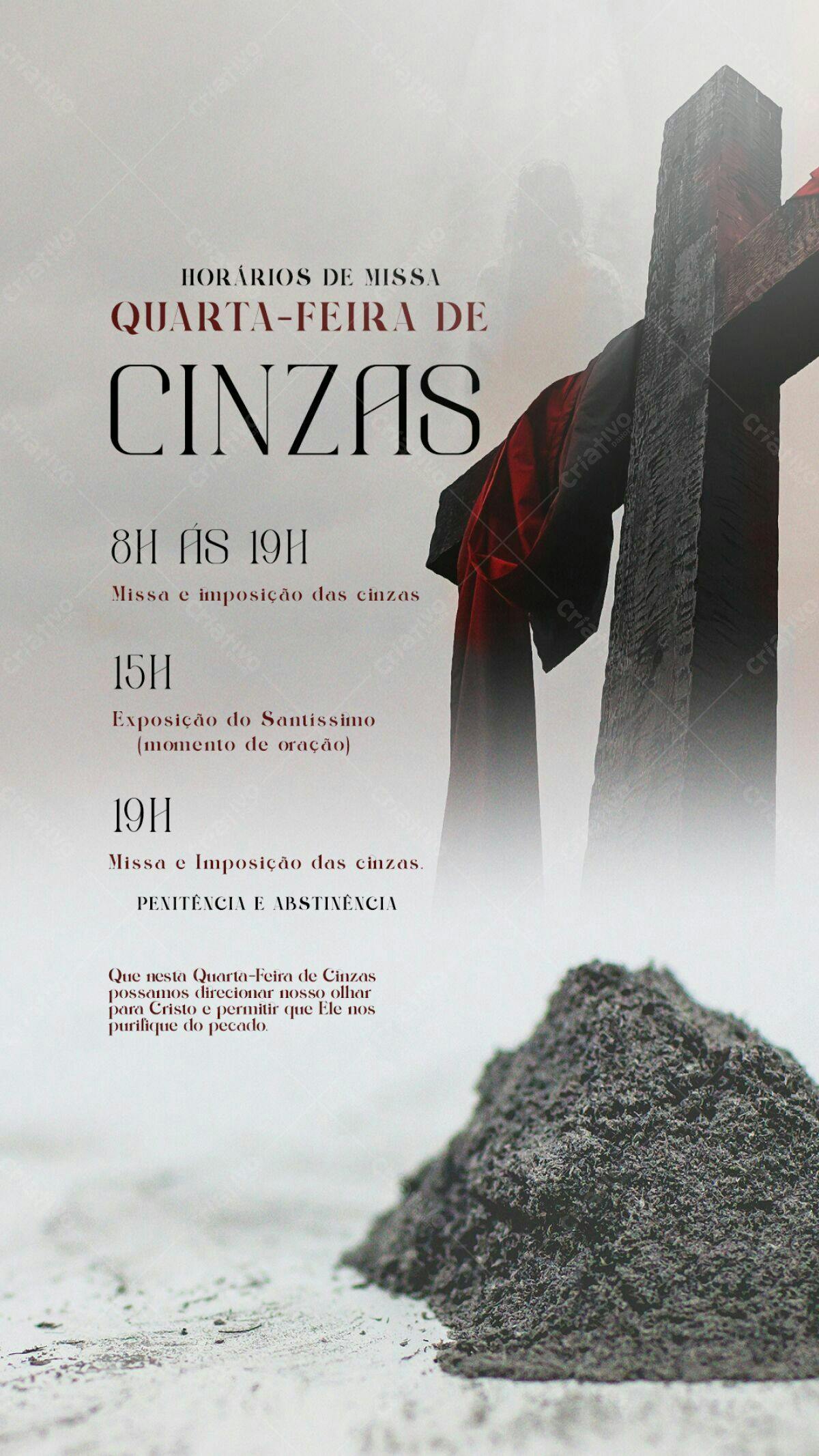Flyer Quarta-Feira de Cinzas PSD Editável