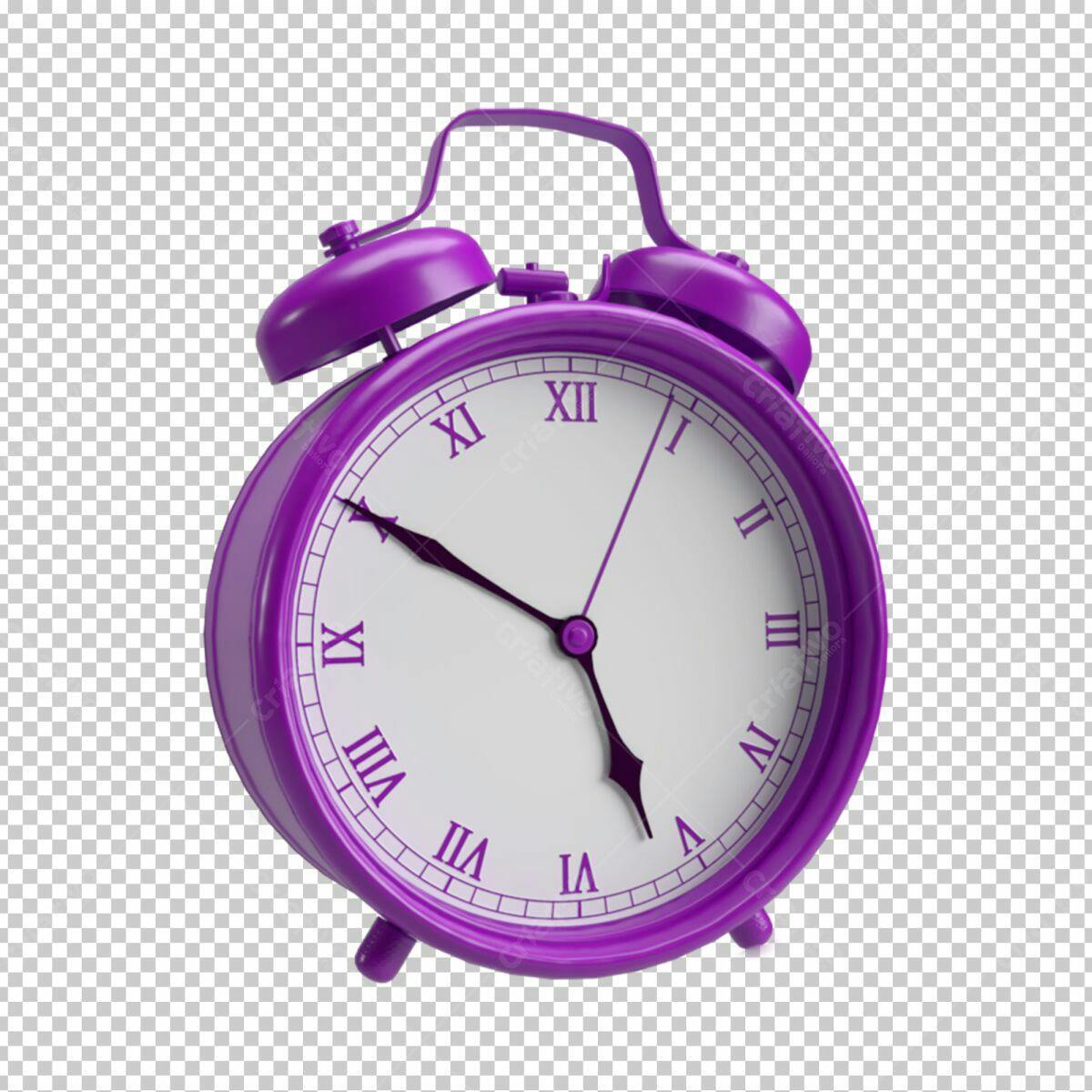 Relógio Despertador Roxo PSD Editável
