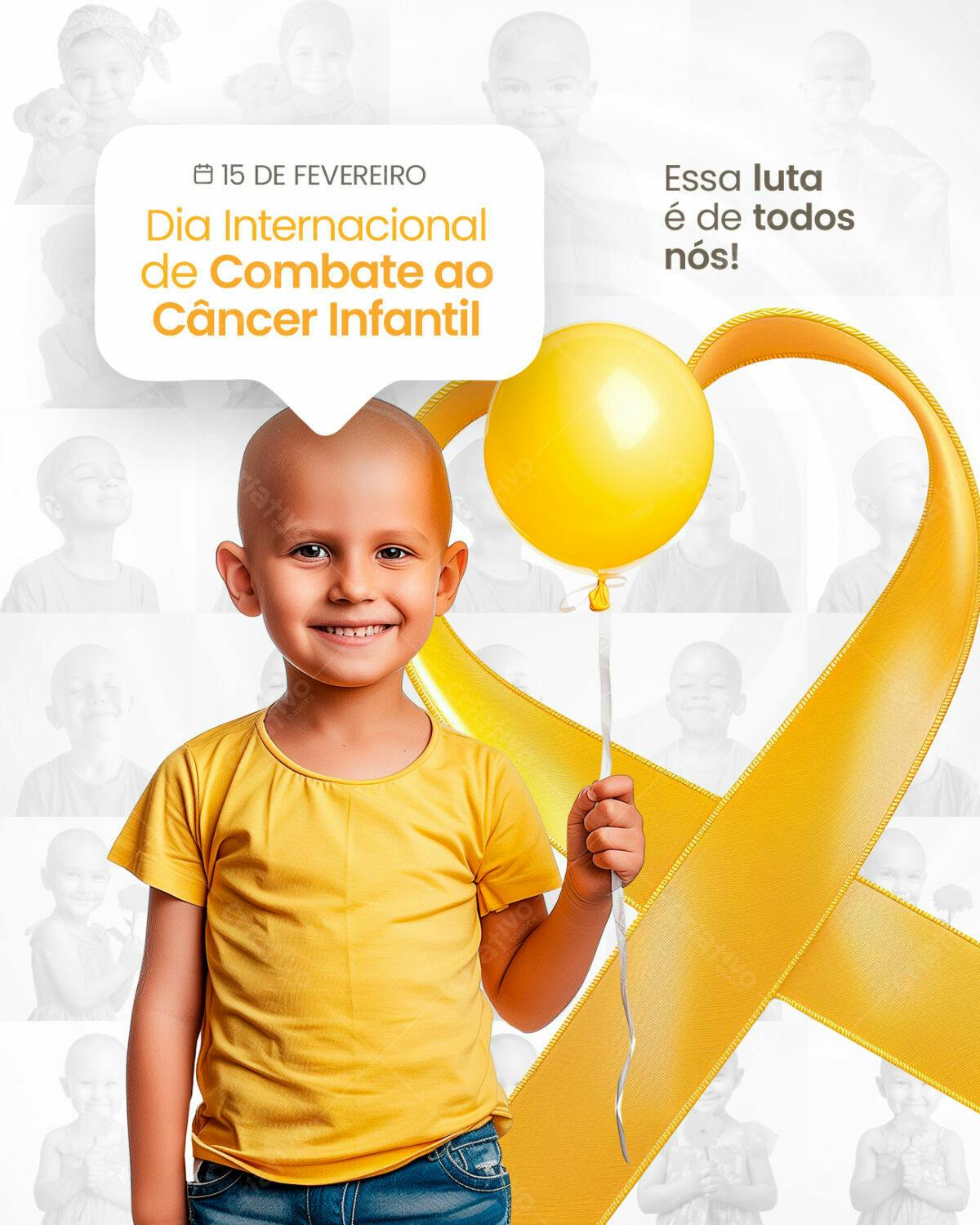 Flyer Dia Internacional Combate ao Câncer Infantil PSD Editável