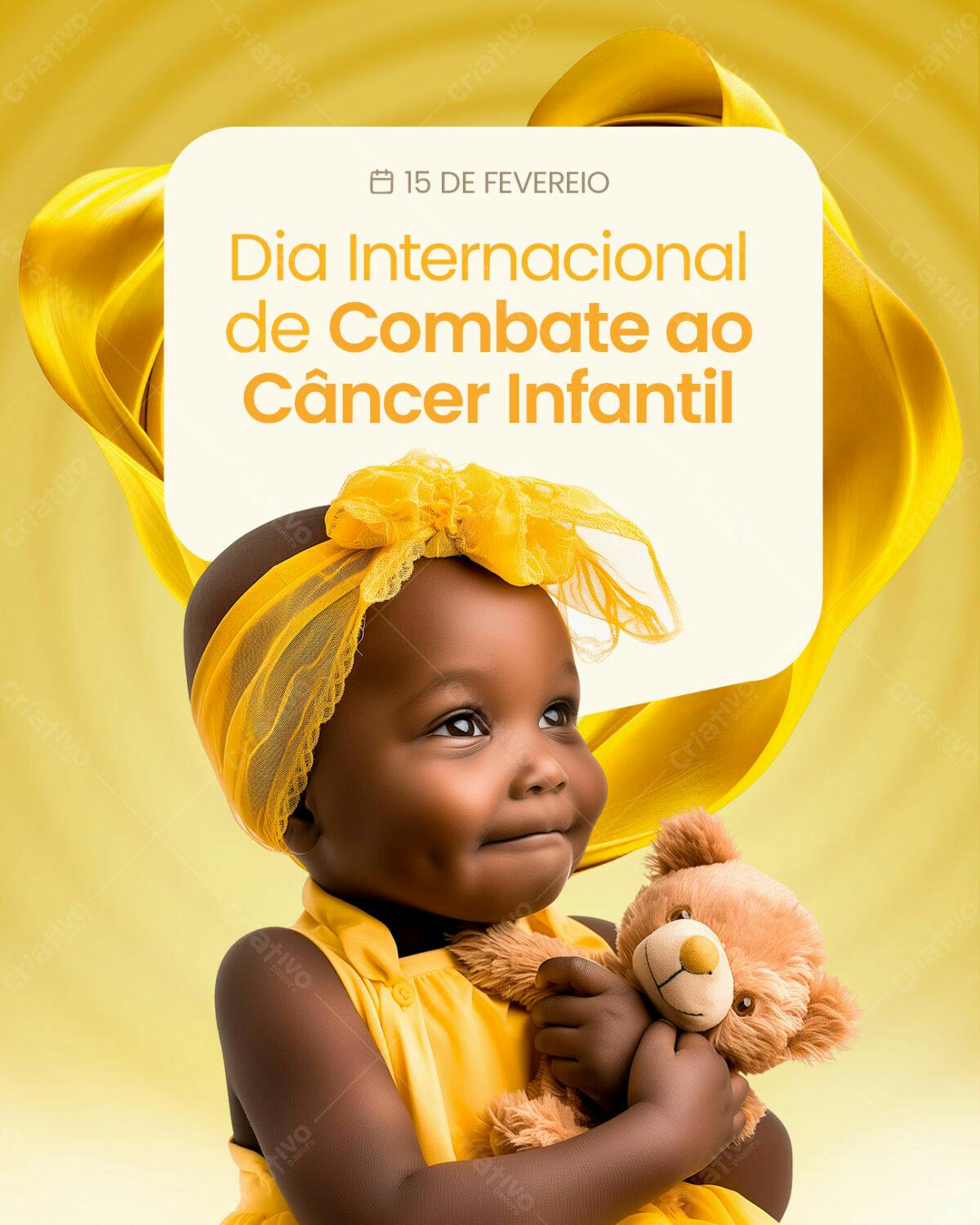Flyer Dia Internacional Combate ao Câncer Infantil PSD Editável