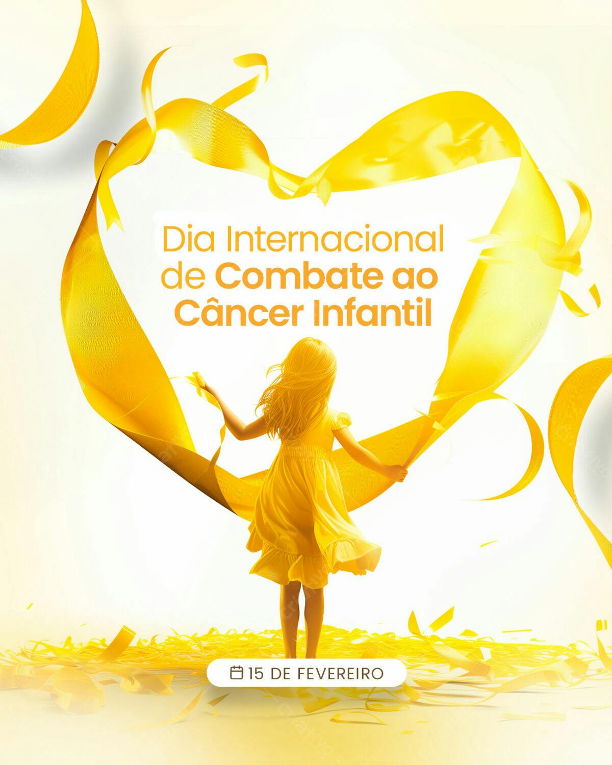 Post para o Dia Internacional de Combate ao Câncer Infantil PSD Editável