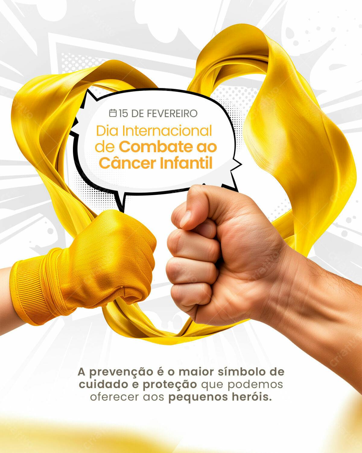 Flyer Dia Internacional Combate ao Câncer Infantil PSD Editável
