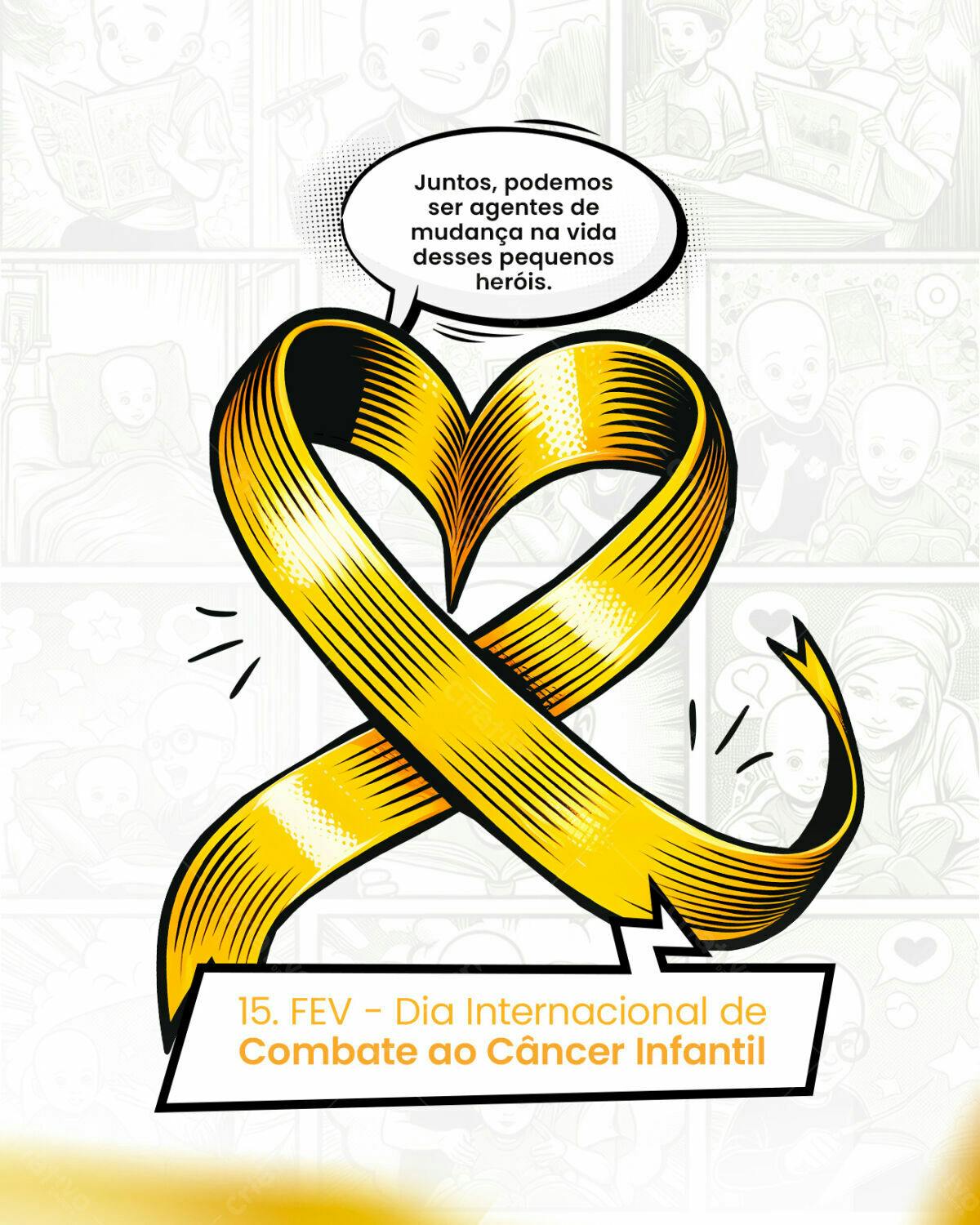 Flyer Dia Internacional Combate ao Câncer Infantil PSD Editável