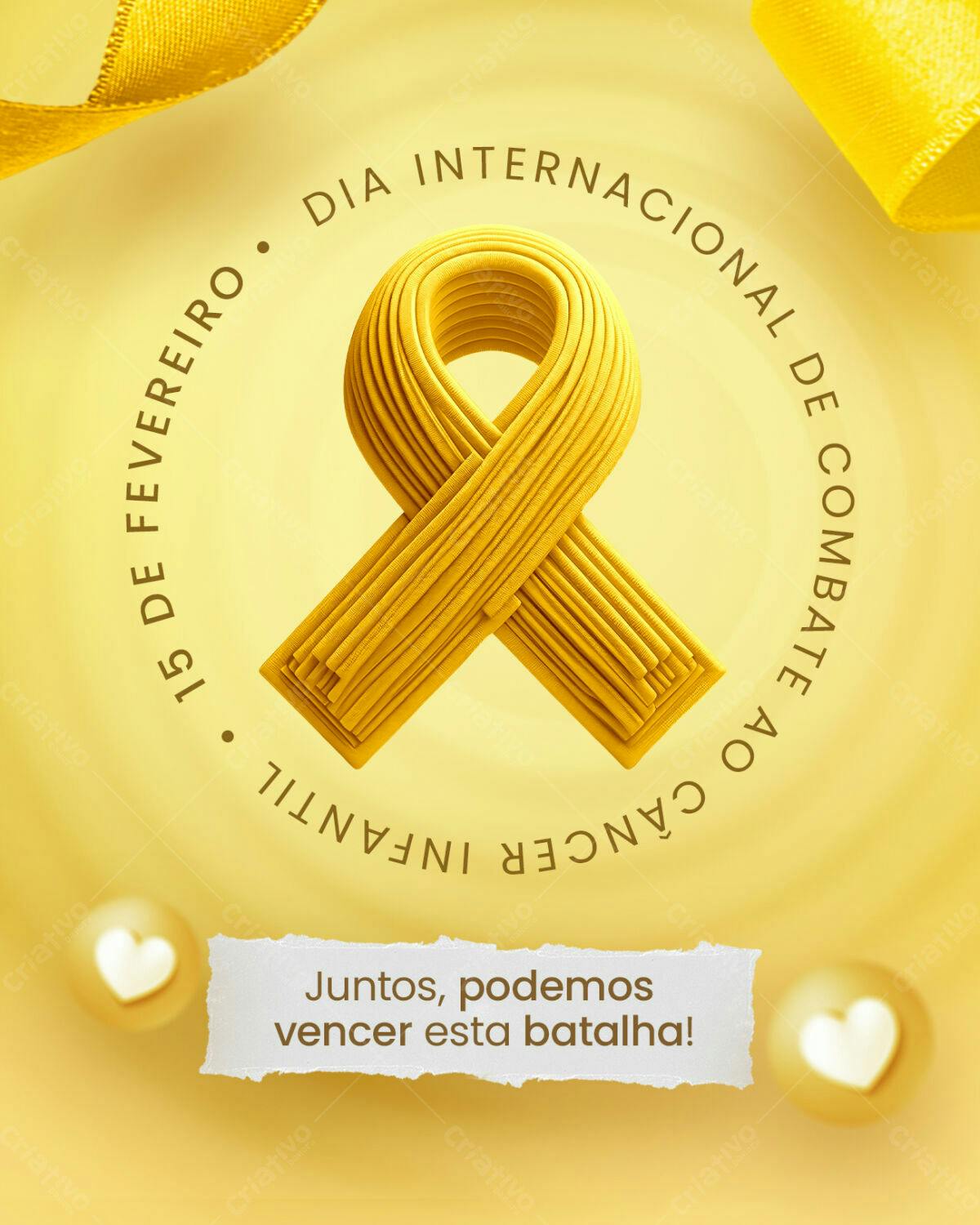 Flyer Dia Internacional de Combate ao Câncer Infantil PSD Editável