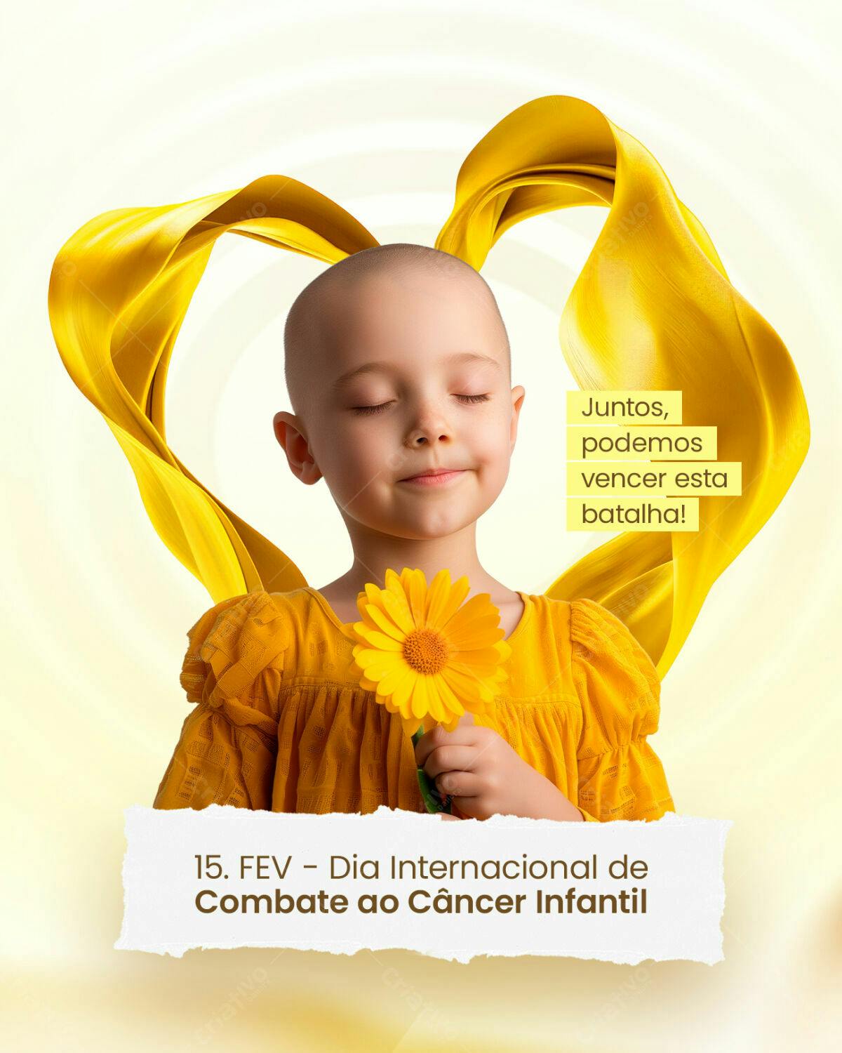 Flyer Dia Internacional Combate ao Câncer Infantil PSD Editável