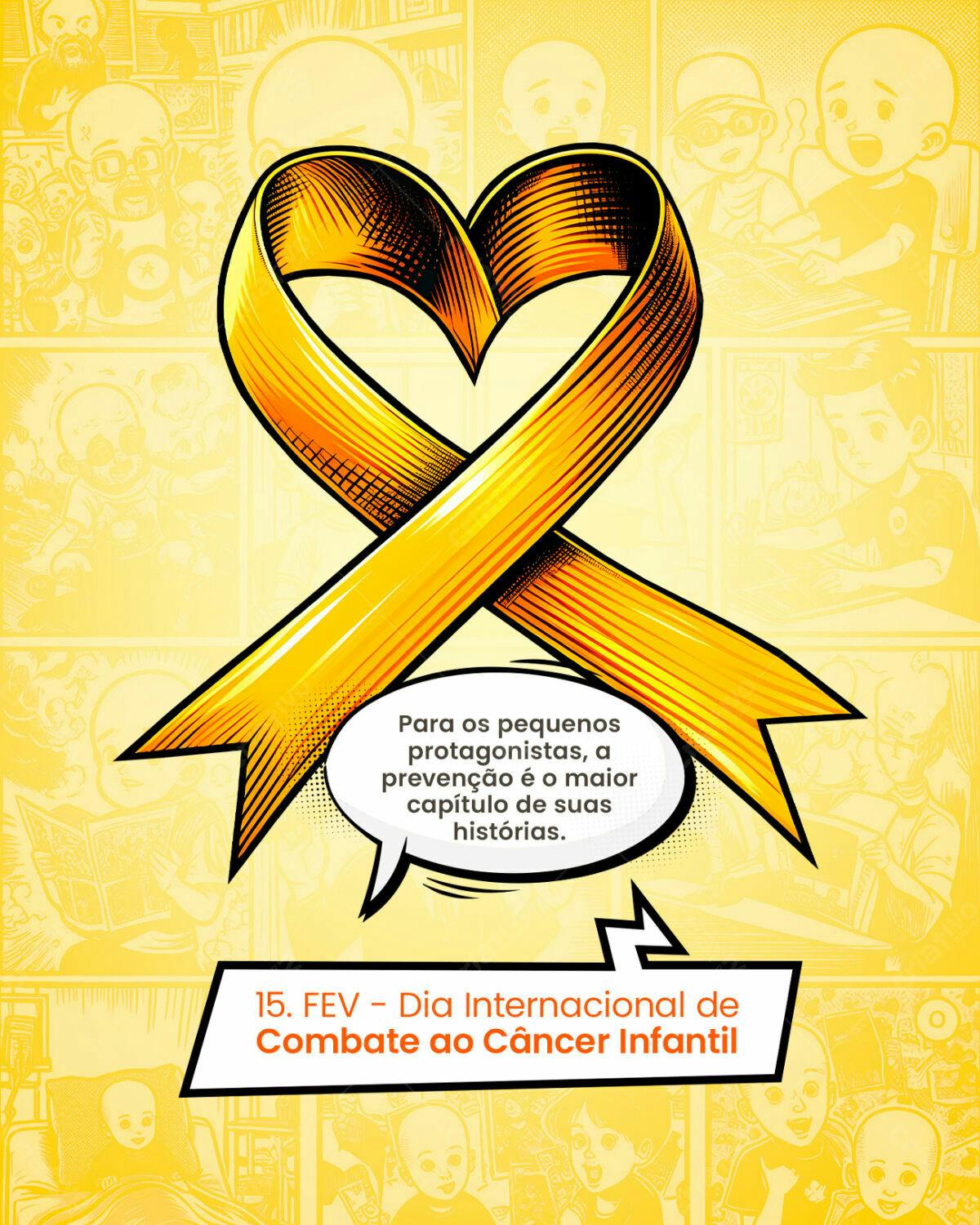 Flyer Dia Internacional de Combate ao Câncer Infantil PSD Editável
