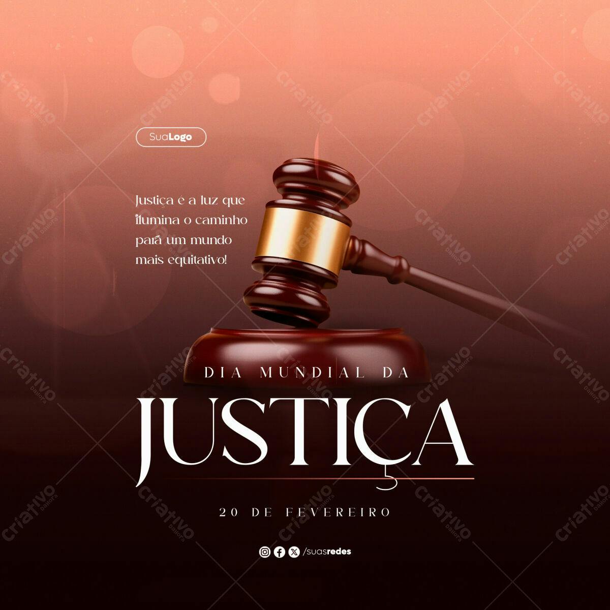 Post para Dia Mundial da Justiça PSD Editável