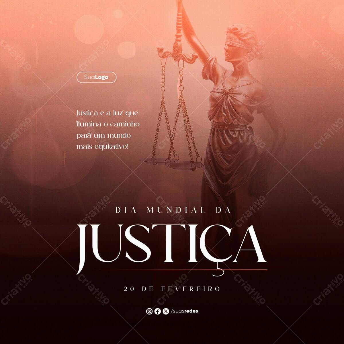Flyer Dia Mundial da Justiça PSD Editável