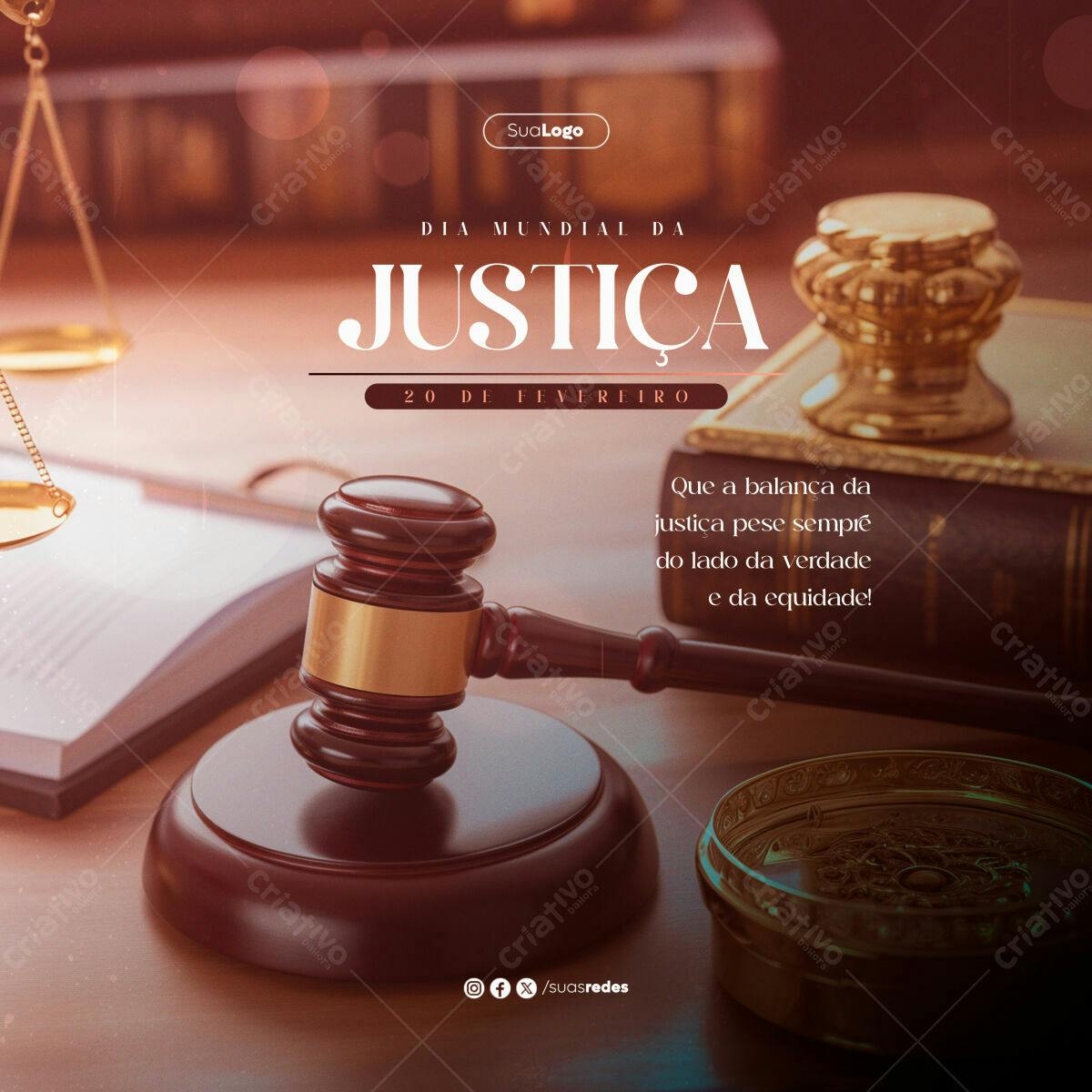 Postagem Dia Mundial da Justiça PSD Editável
