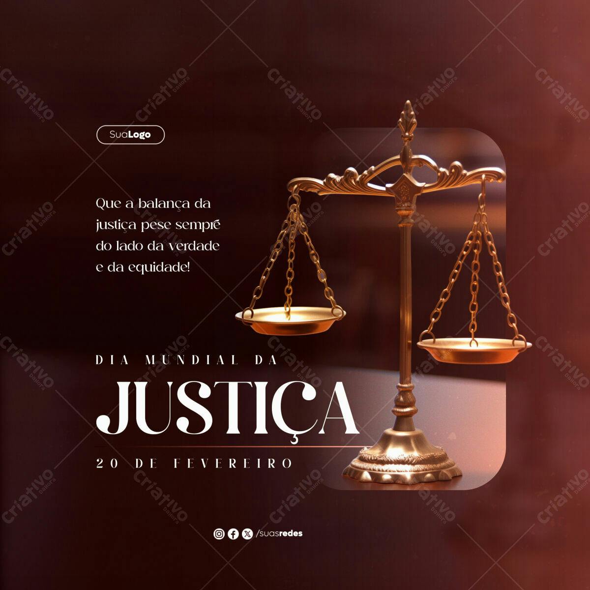 Post para Dia Mundial da Justiça PSD Editável