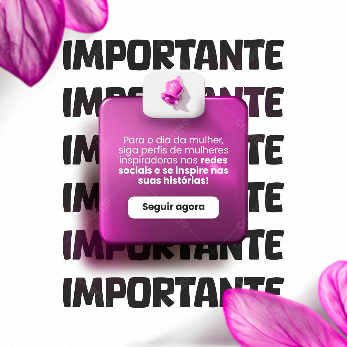 Post para o Dia Internacional da Mulher PSD Editável