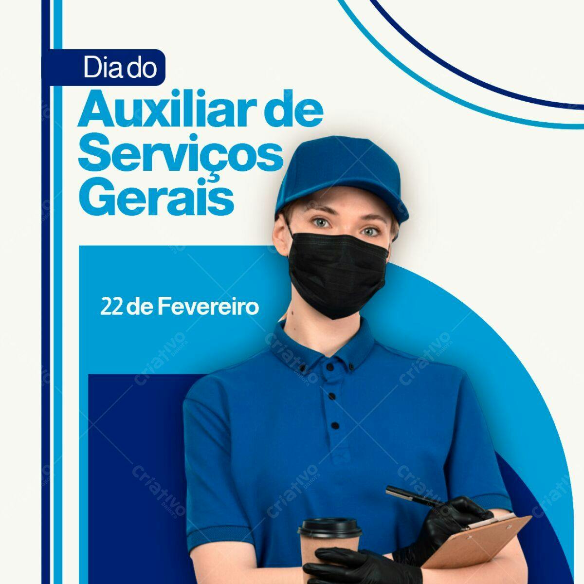 Post para Dia do Auxiliar de Serviços Gerais PSD Editável