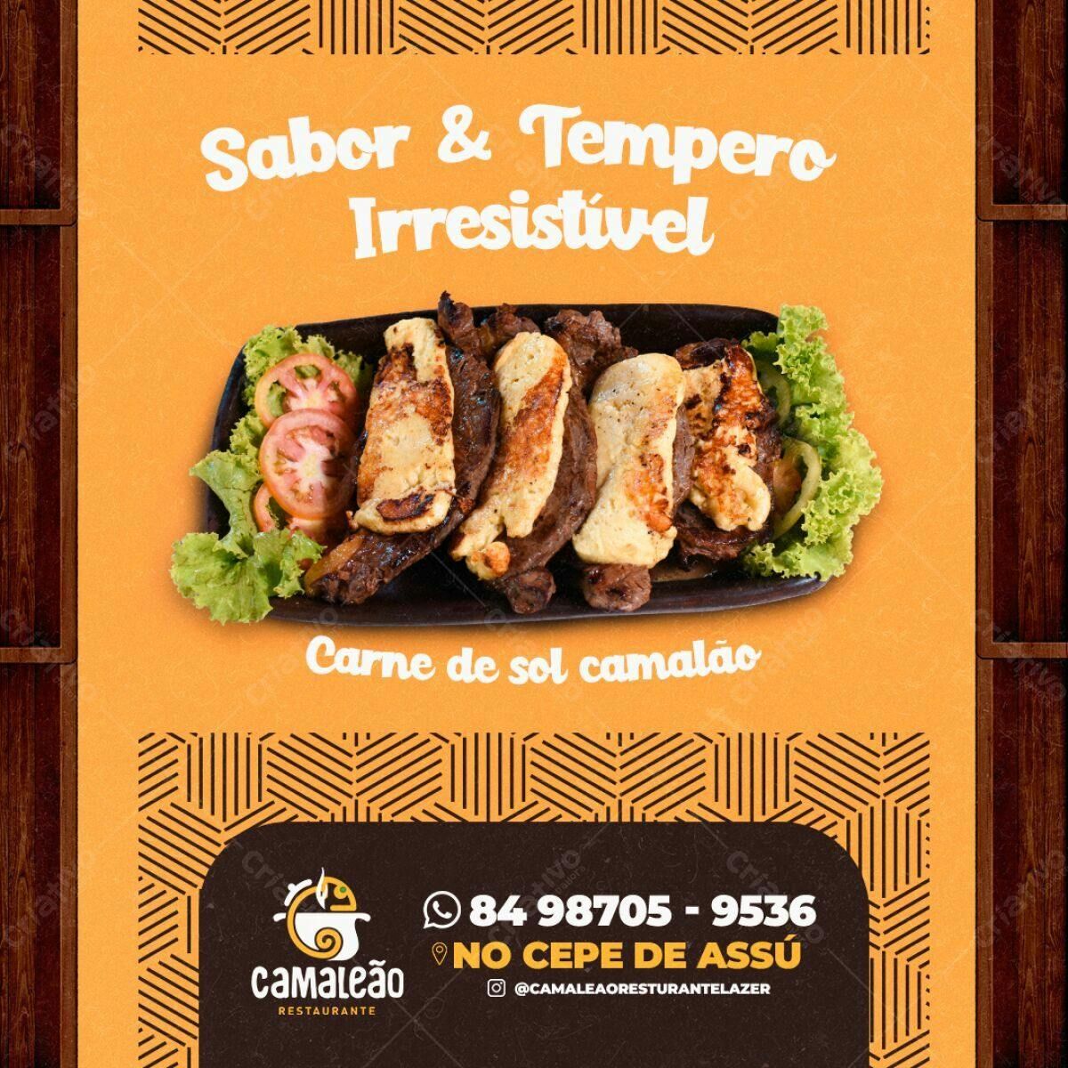 Postagem Instagram Restaurante PSD Editável