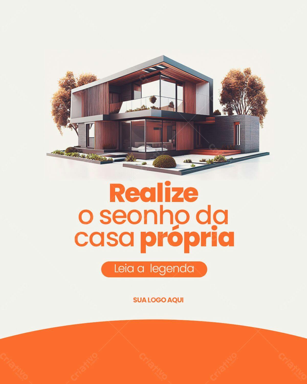 Flyer Imobiliário para Casas Modernas PSD Editável