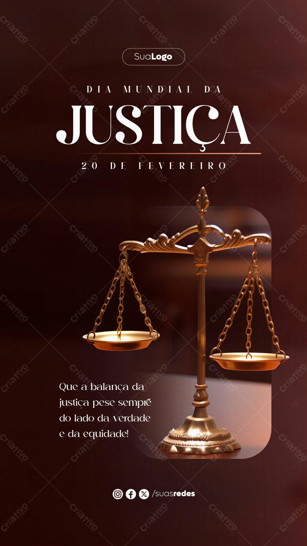 Flyer Dia Mundial da Justiça PSD Editável
