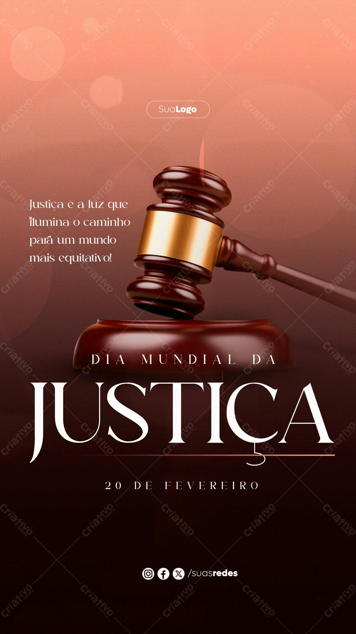 Flyer Dia Mundial da Justiça PSD Editável