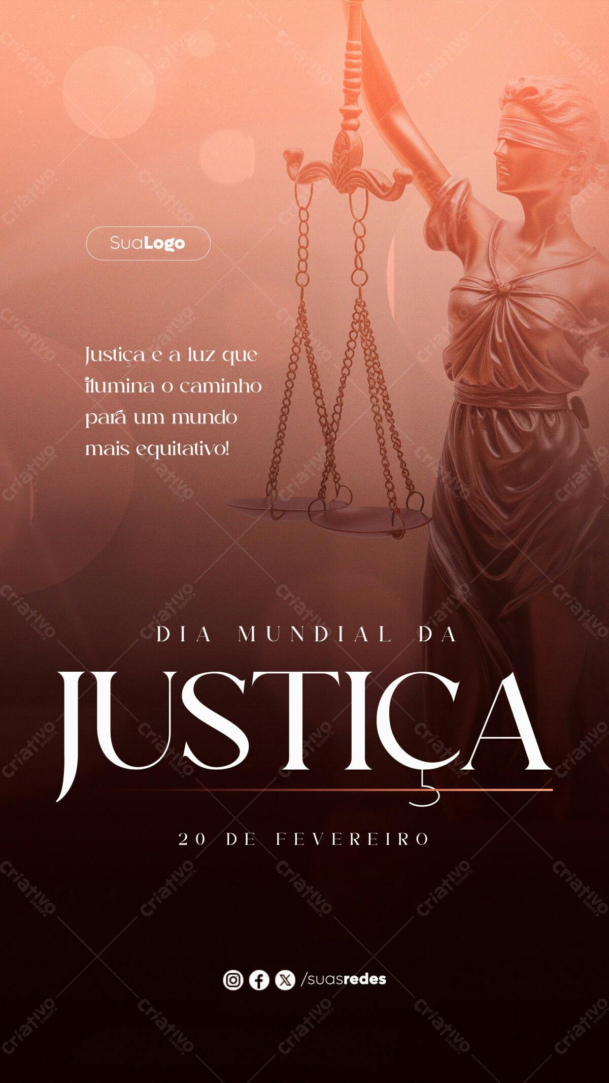 Flyer Dia Mundial da Justiça PSD Editável