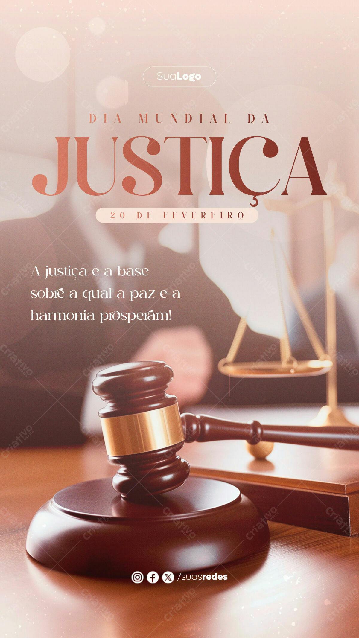 Flyer Dia Mundial da Justiça PSD Editável
