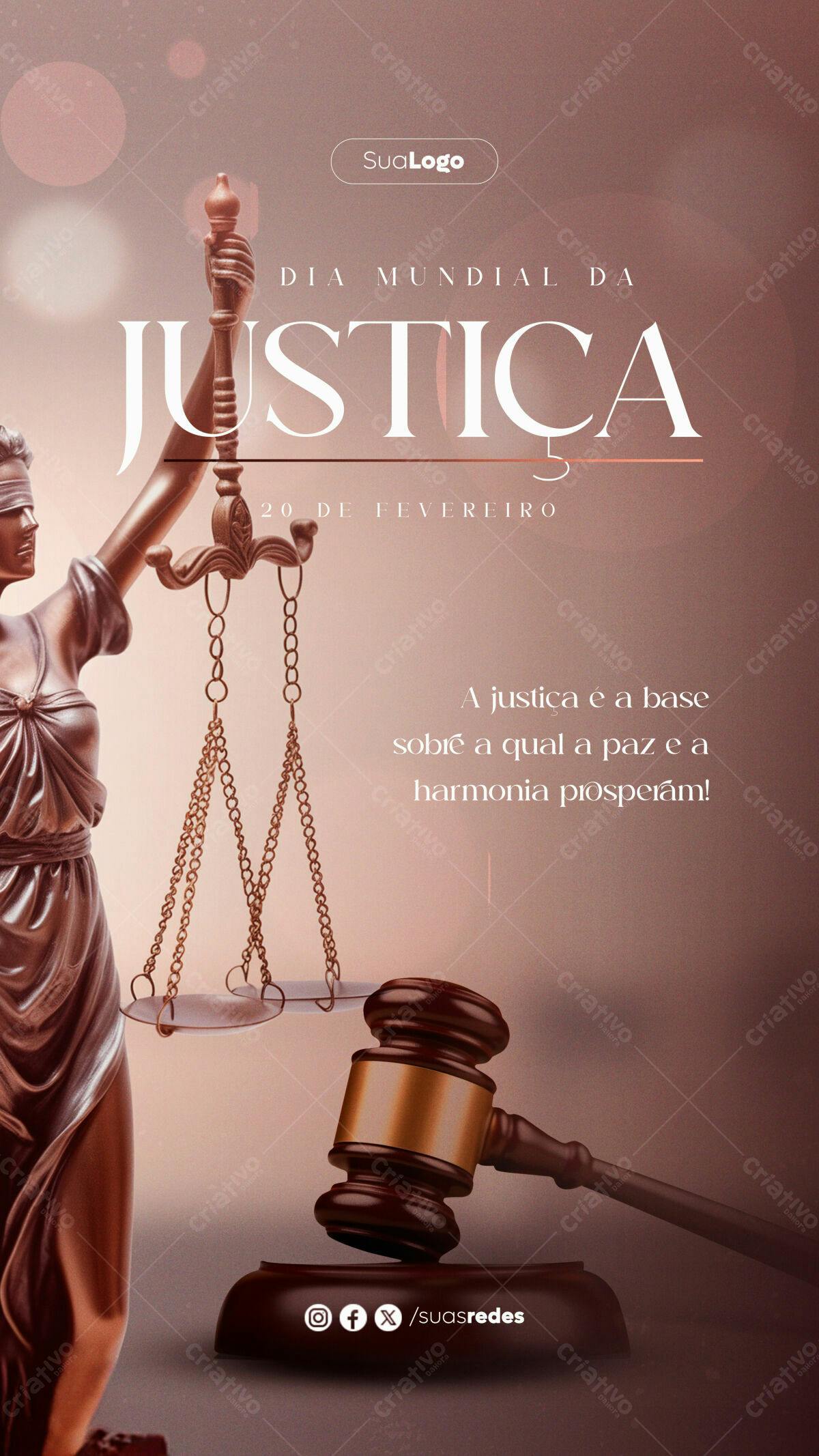 Flyer Dia Mundial da Justiça PSD Editável
