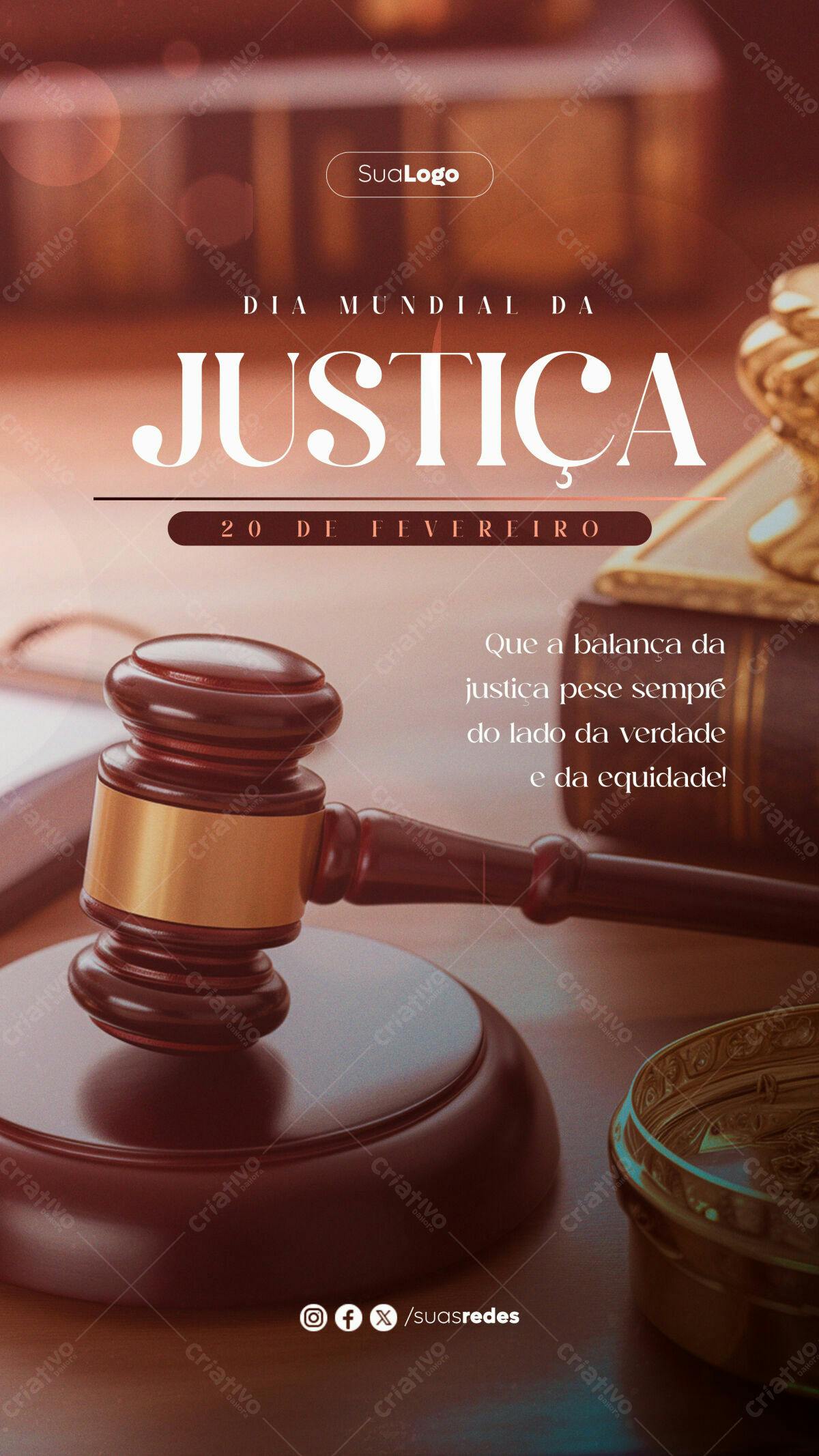 Flyer Dia Mundial da Justiça PSD Editável