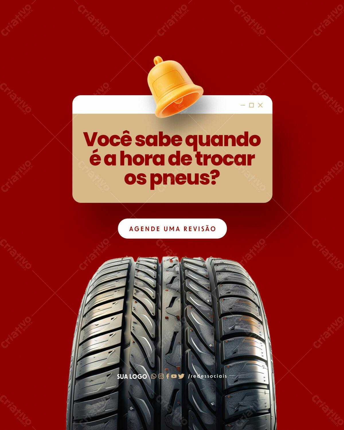Post para Redes Sociais - Troca de Pneus PSD Editável