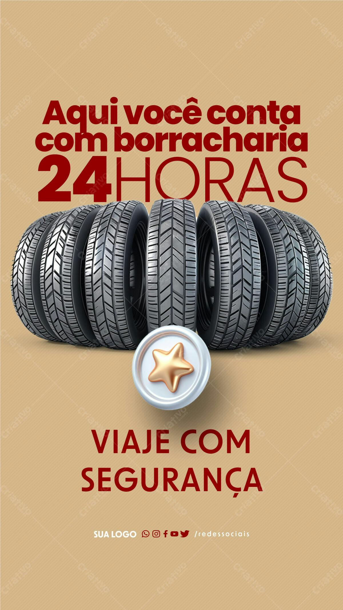Flyer Borracharia 24 Horas PSD Editável