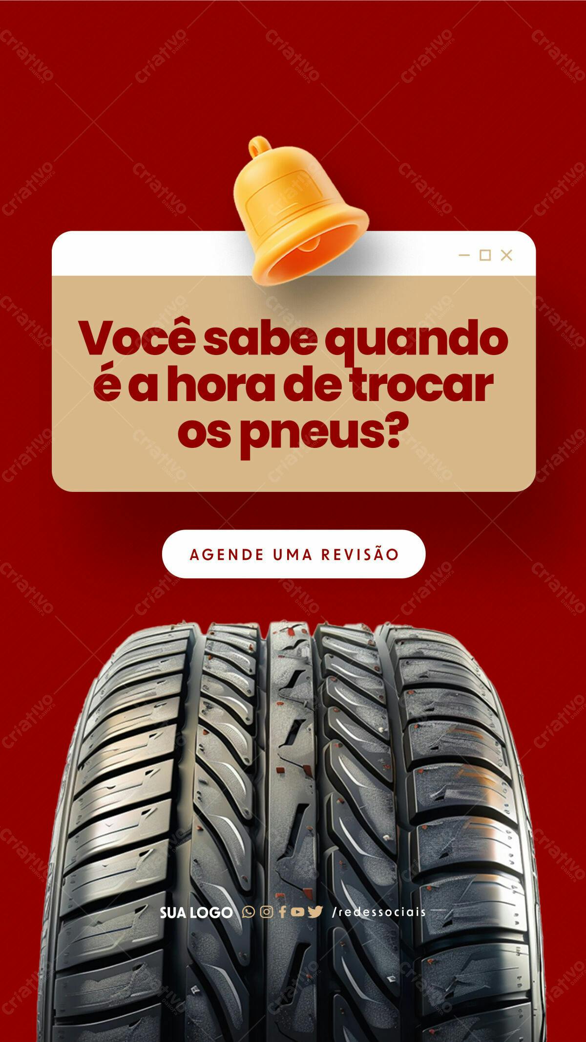 Postagem para Redes Sociais sobre Troca de Pneus PSD Editável