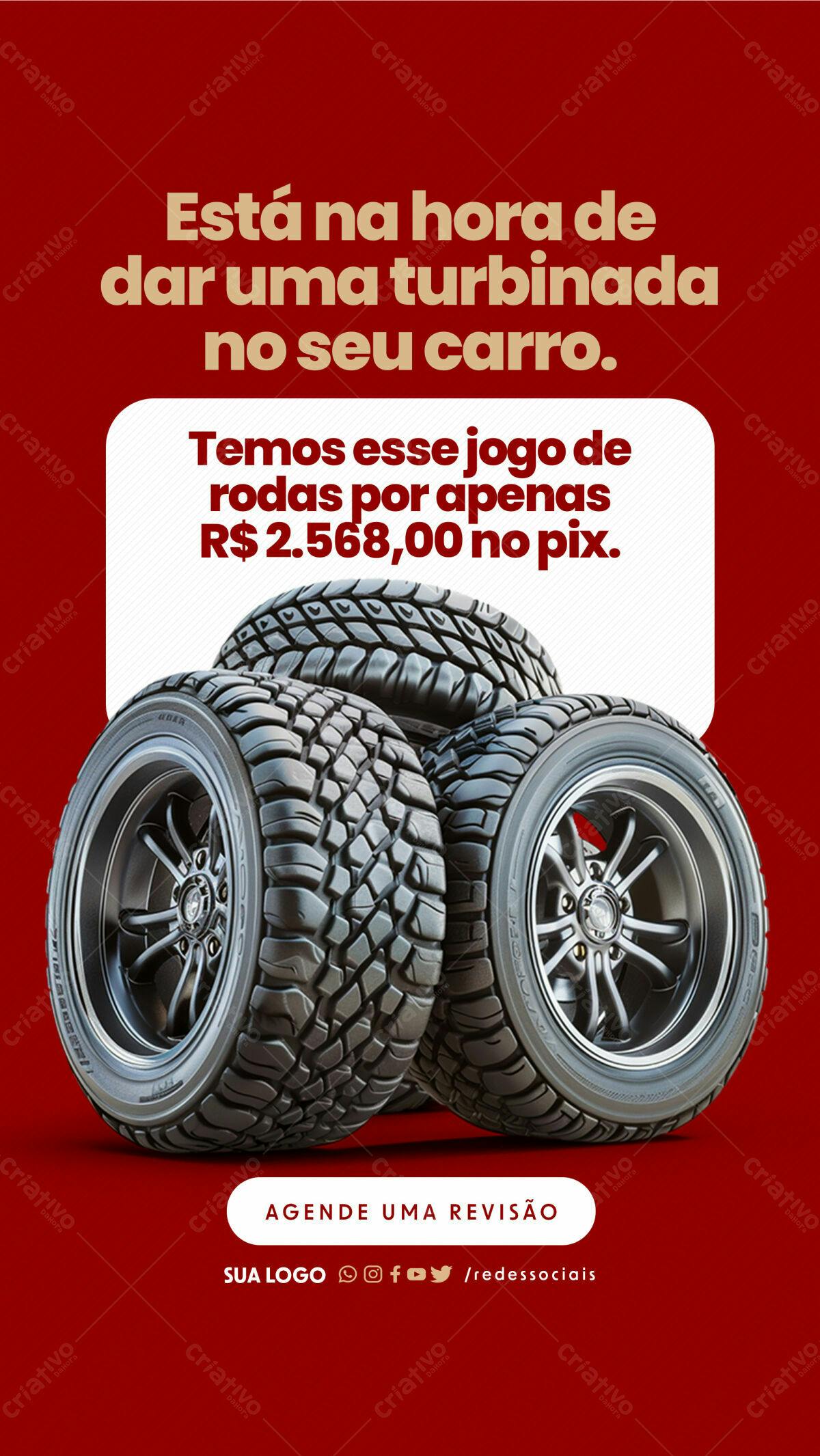 Flyer para Promoção de Rodas PSD Editável