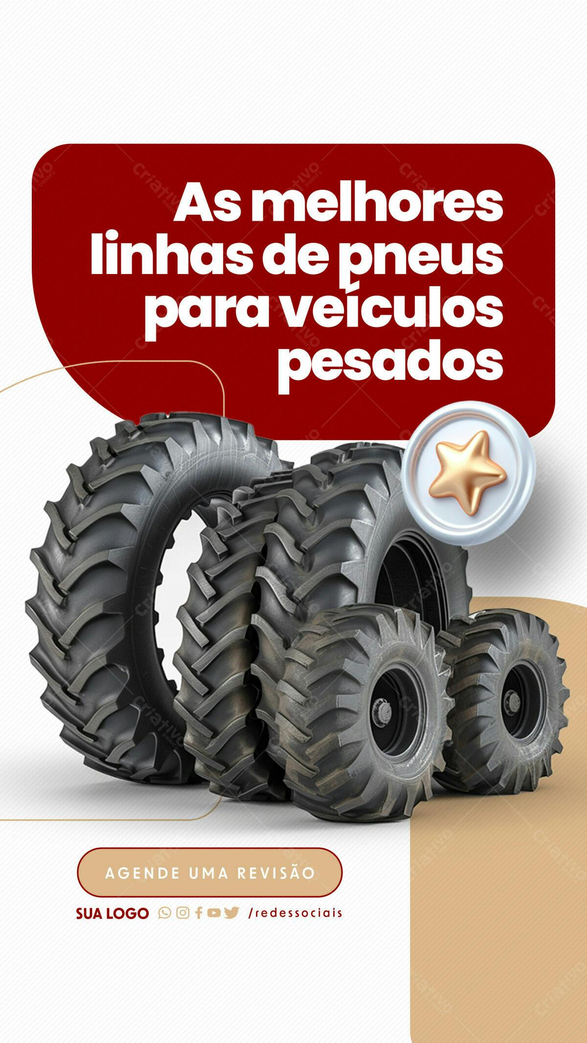 Flyer Pneus para Veículos Pesados PSD Editável