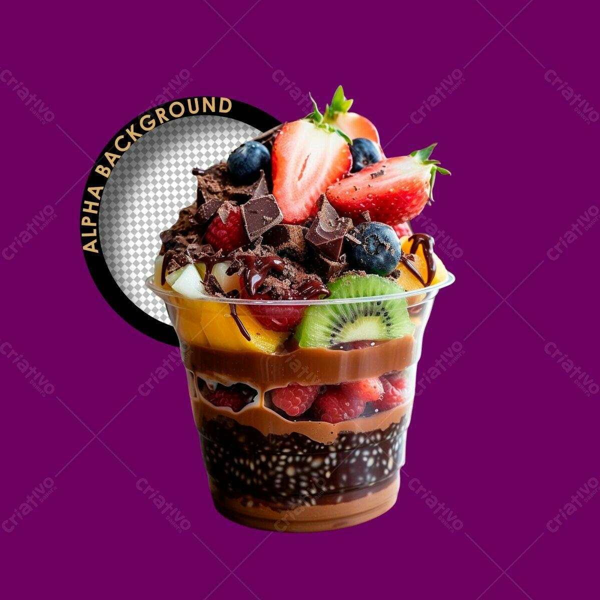 Pack para Sobremesa de Frutas com Chocolate PSD Editável