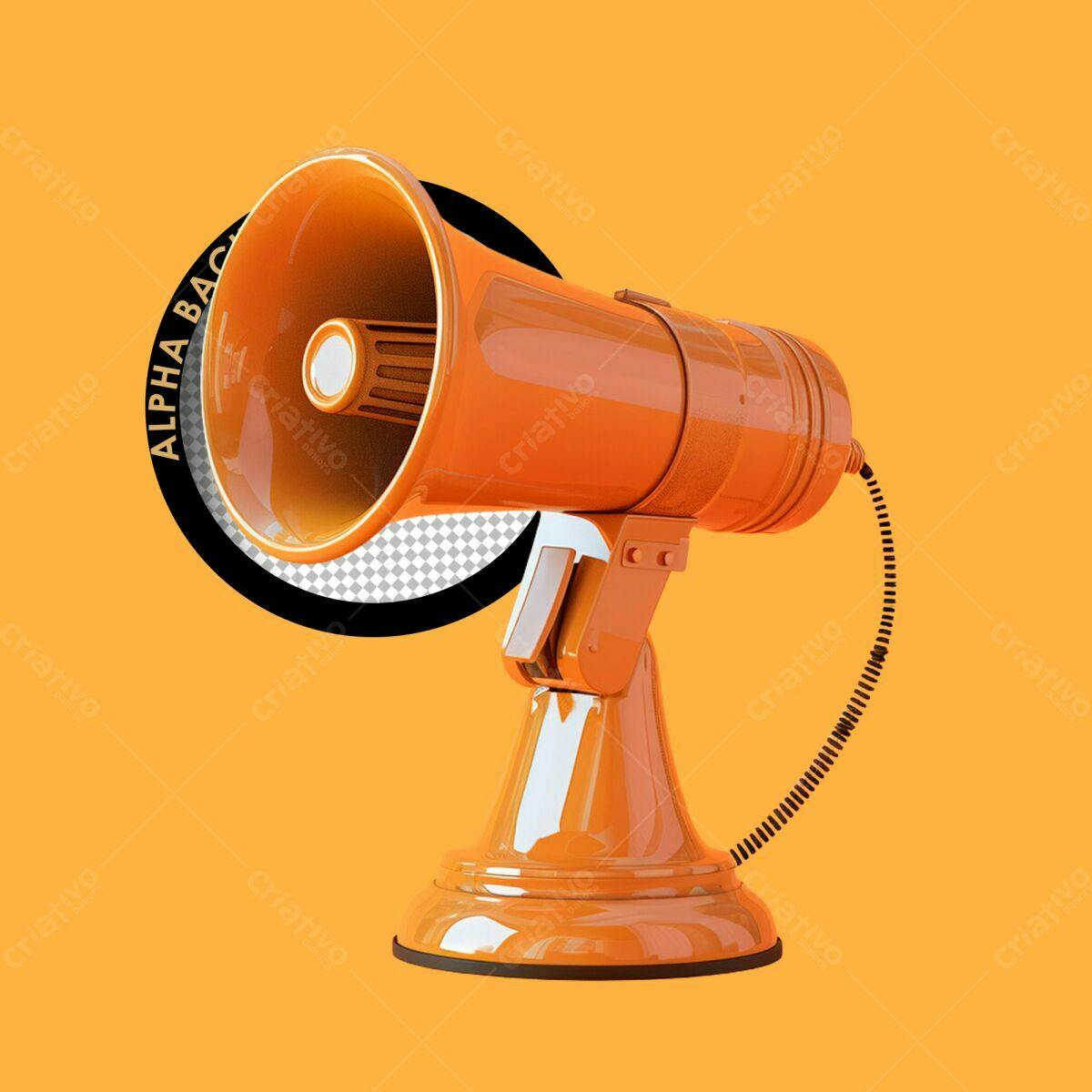 Megafone Laranja Retro PSD Editável