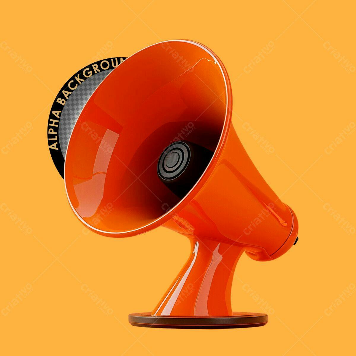 Megafone Laranja PSD Editável para Anúncios