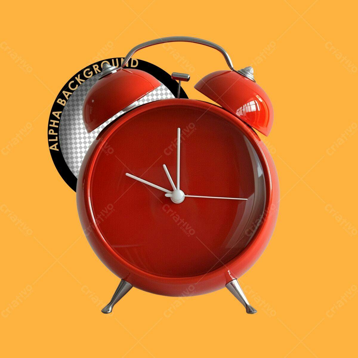 Mockup Relógio Despertador Vermelho PSD Editável