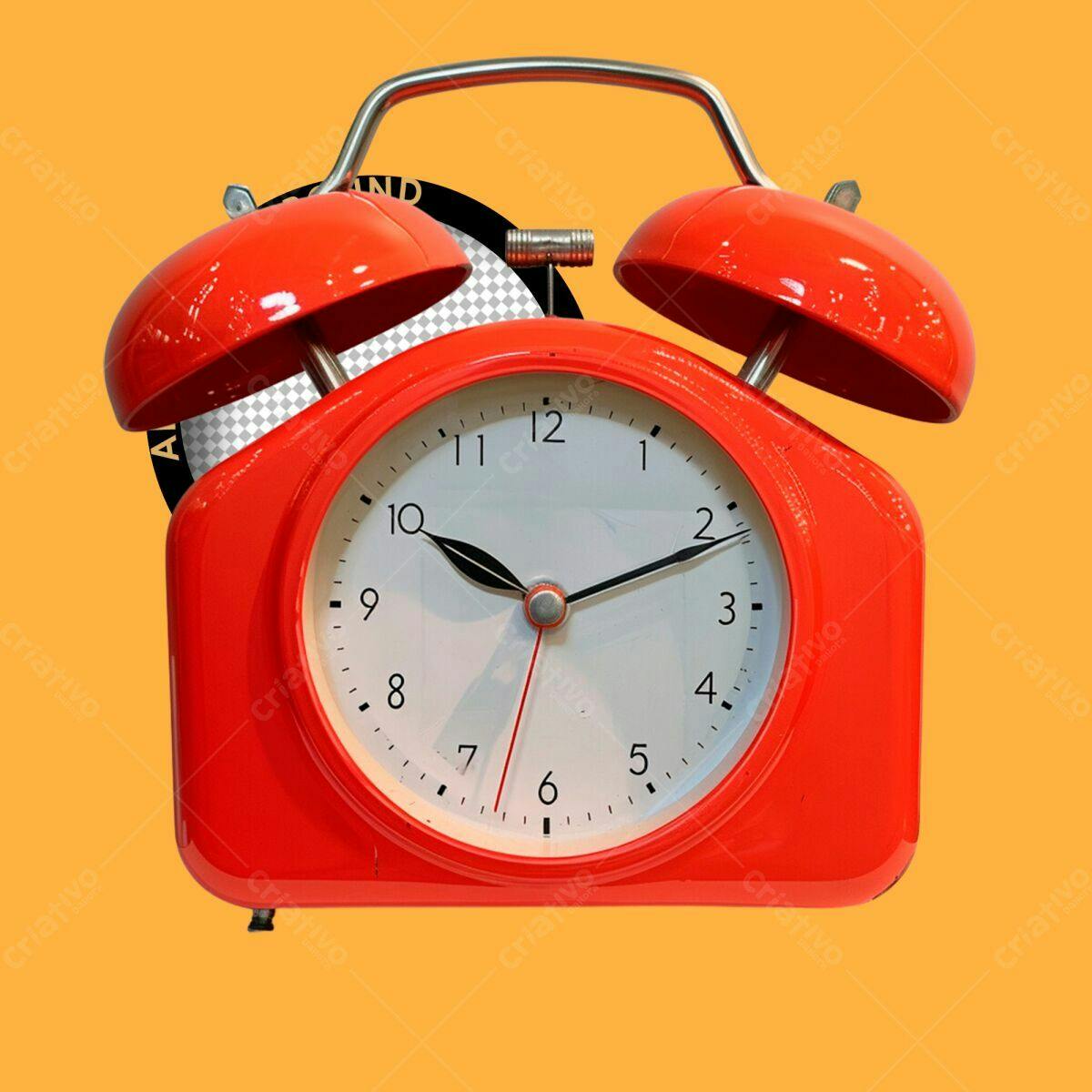 Relógio Despertador Vermelho PSD Editável
