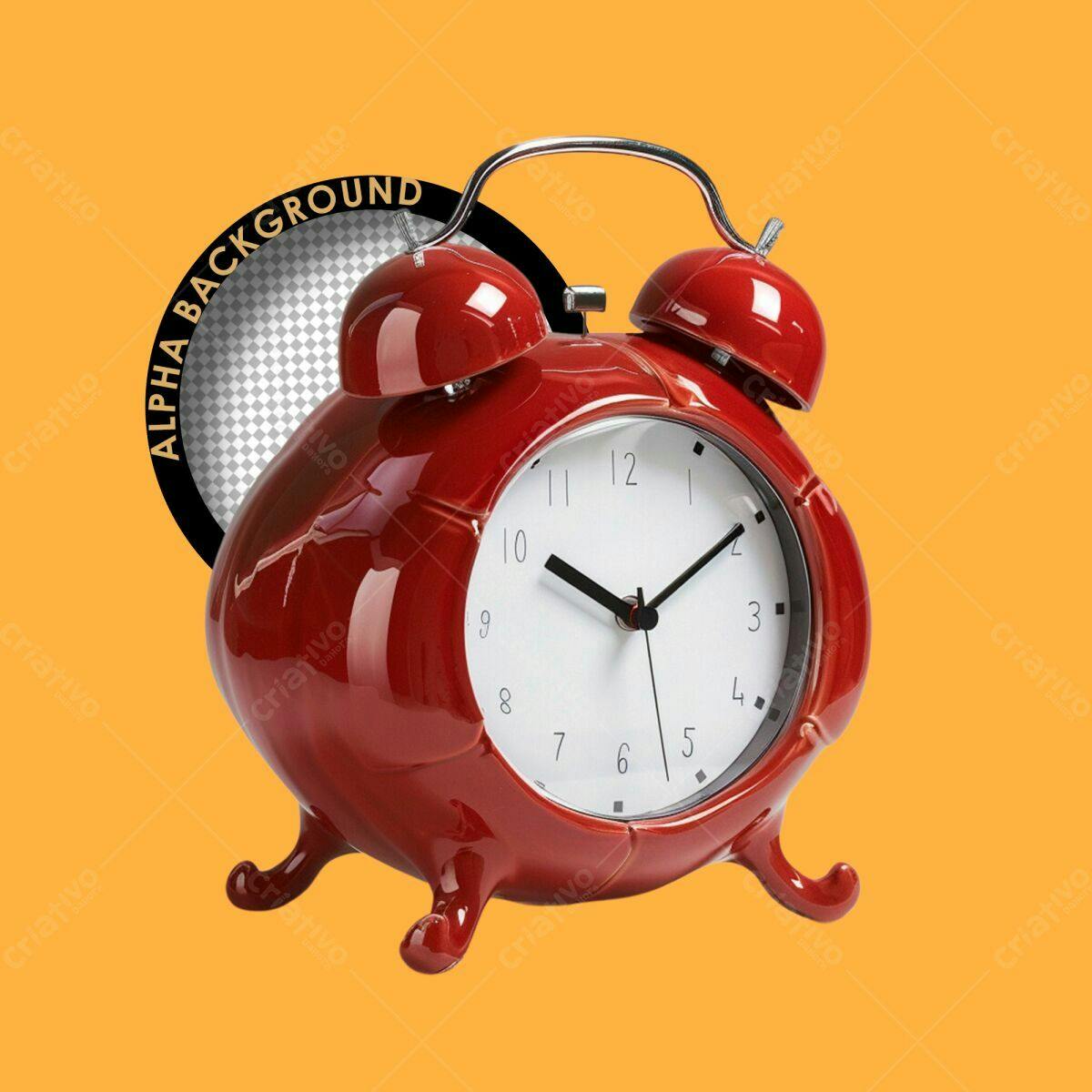 Mockup Relógio Despertador Vermelho PSD Editável