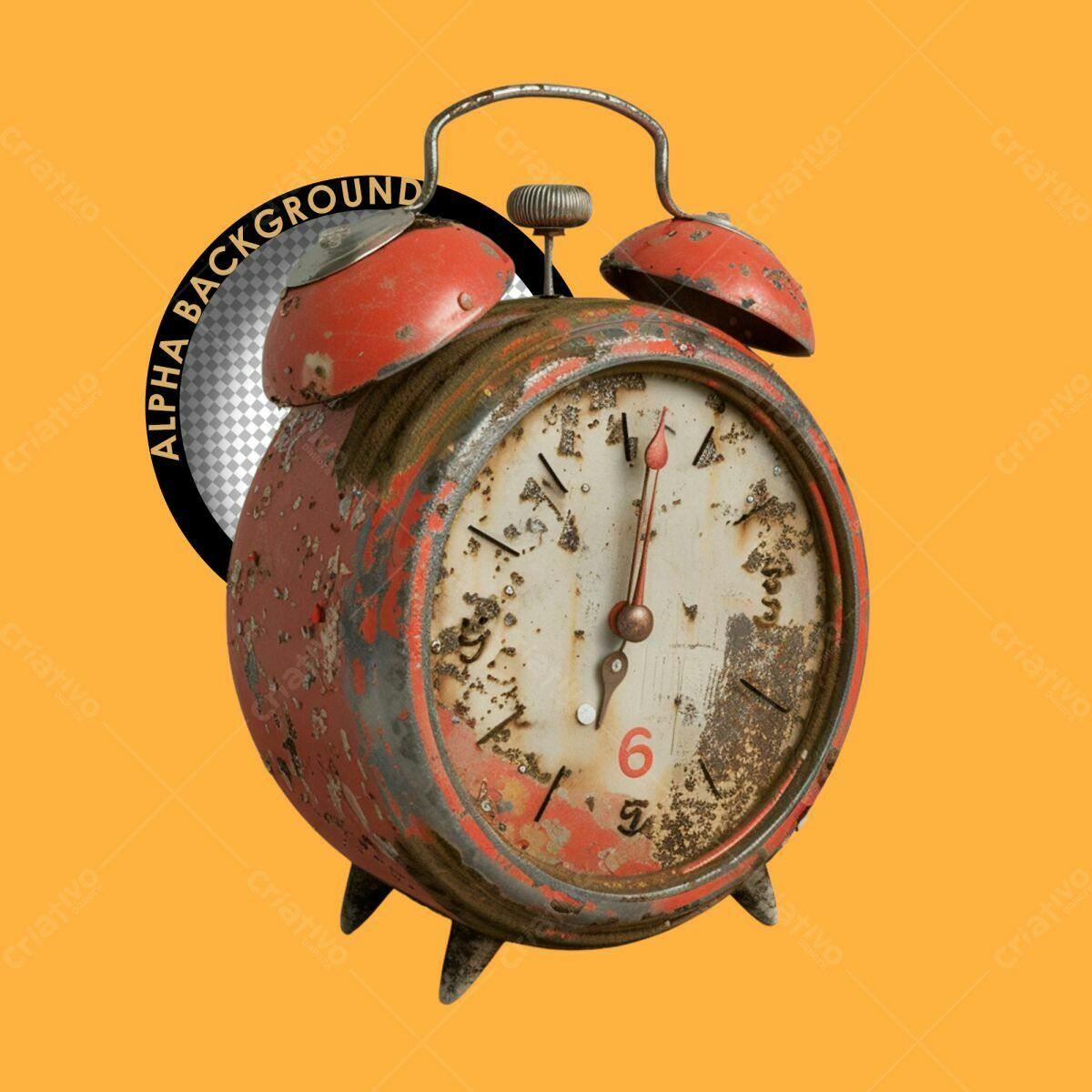 Relógio Despertador Vintage PSD Editável