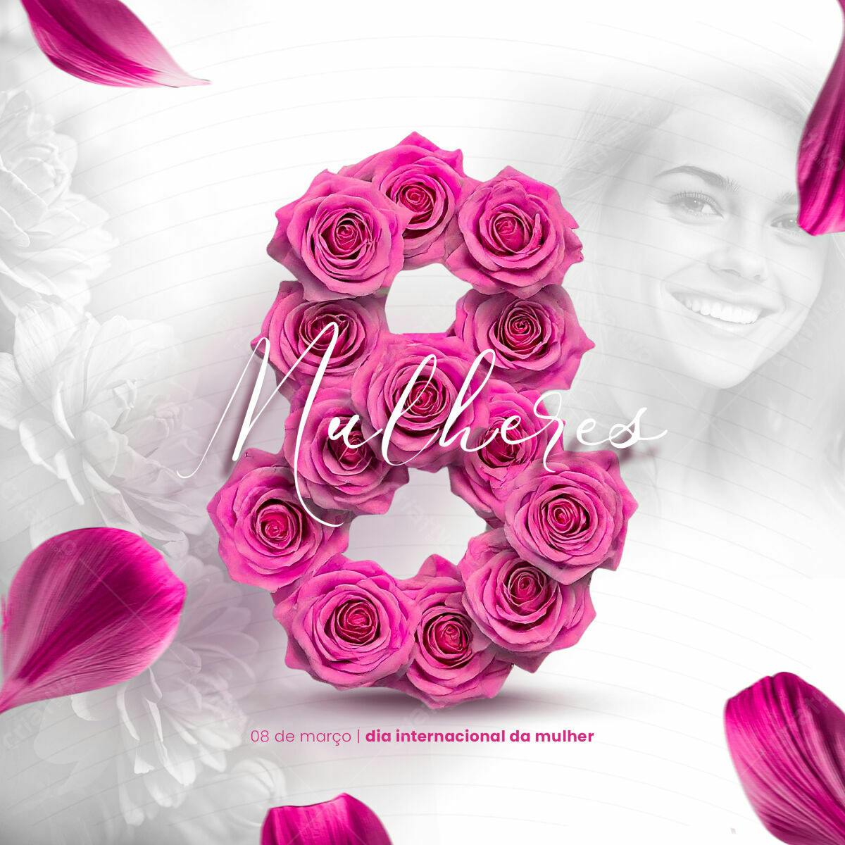 Flyer Dia Internacional da Mulher PSD Editável