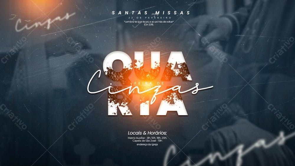 Santa Missas Quarta Feira De Cinzas Banner