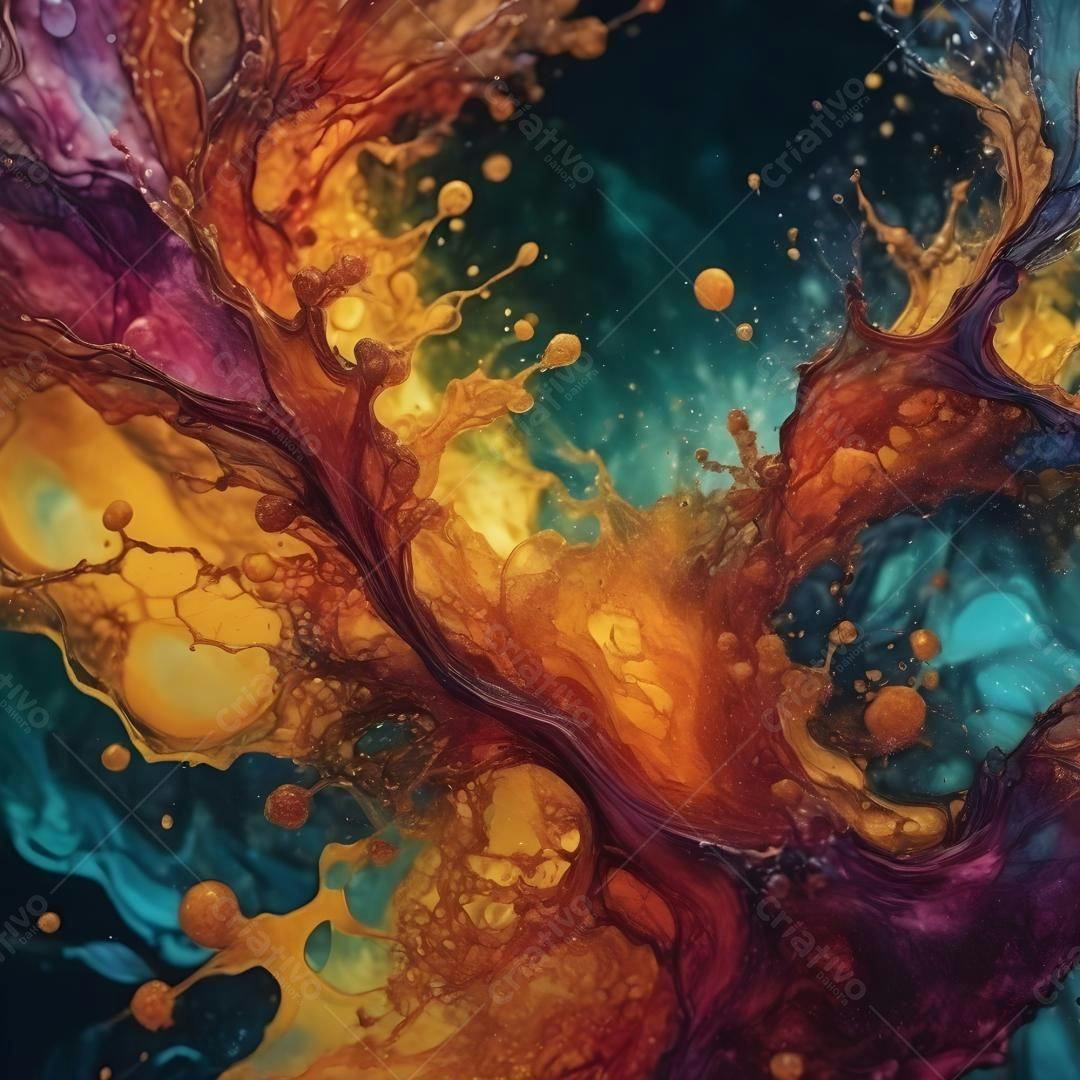Explosão de cores vibrantes em tinta