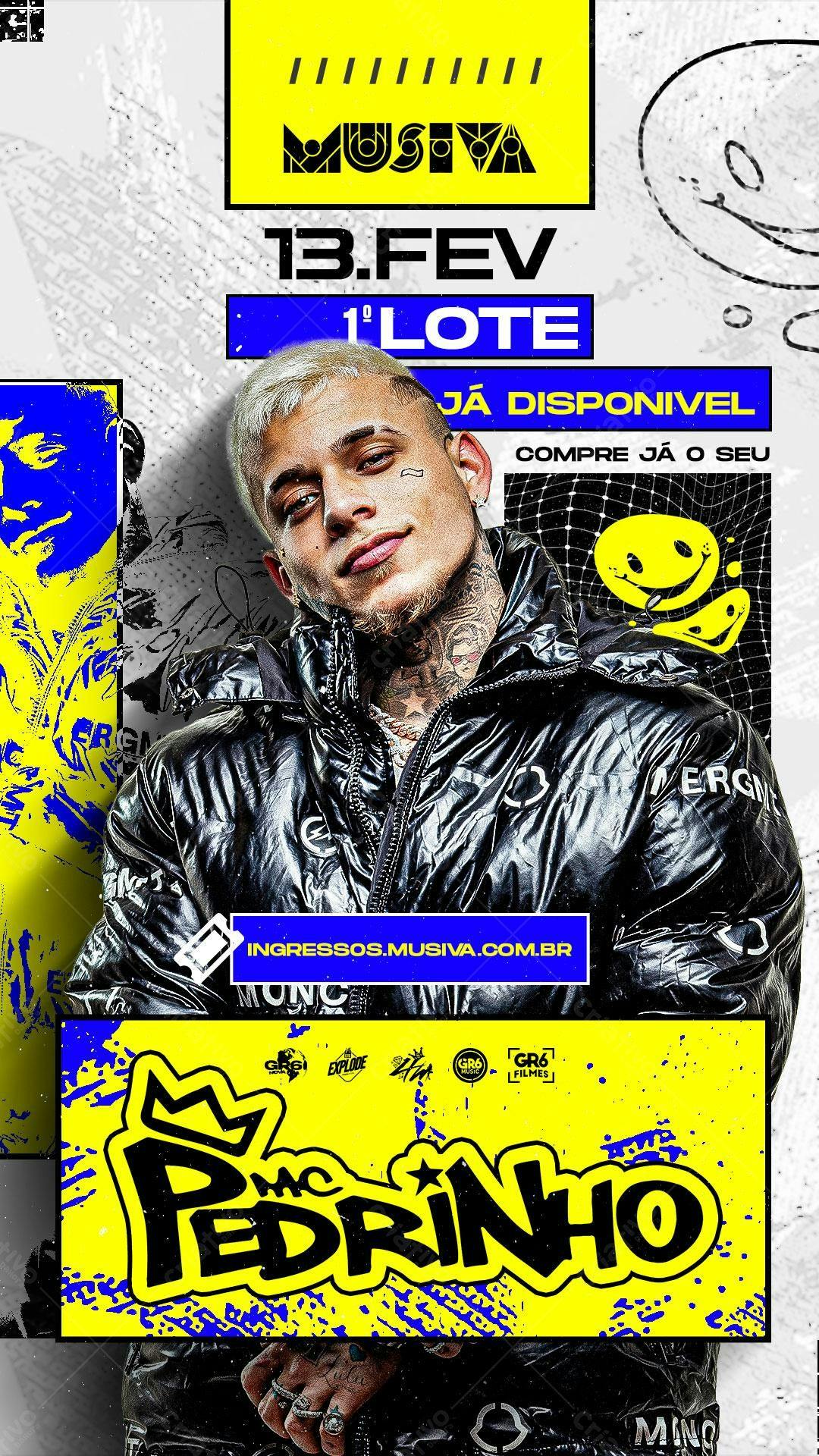 Flyer para Show Mc Pedrinho 13 de Fevereiro PSD Editável