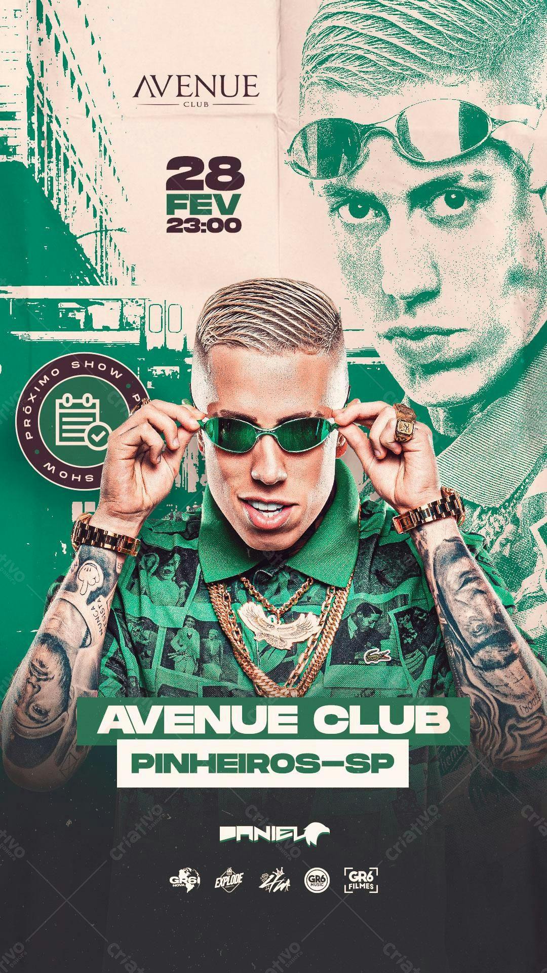 Flyer Festa no Avenue Club PSD Editável